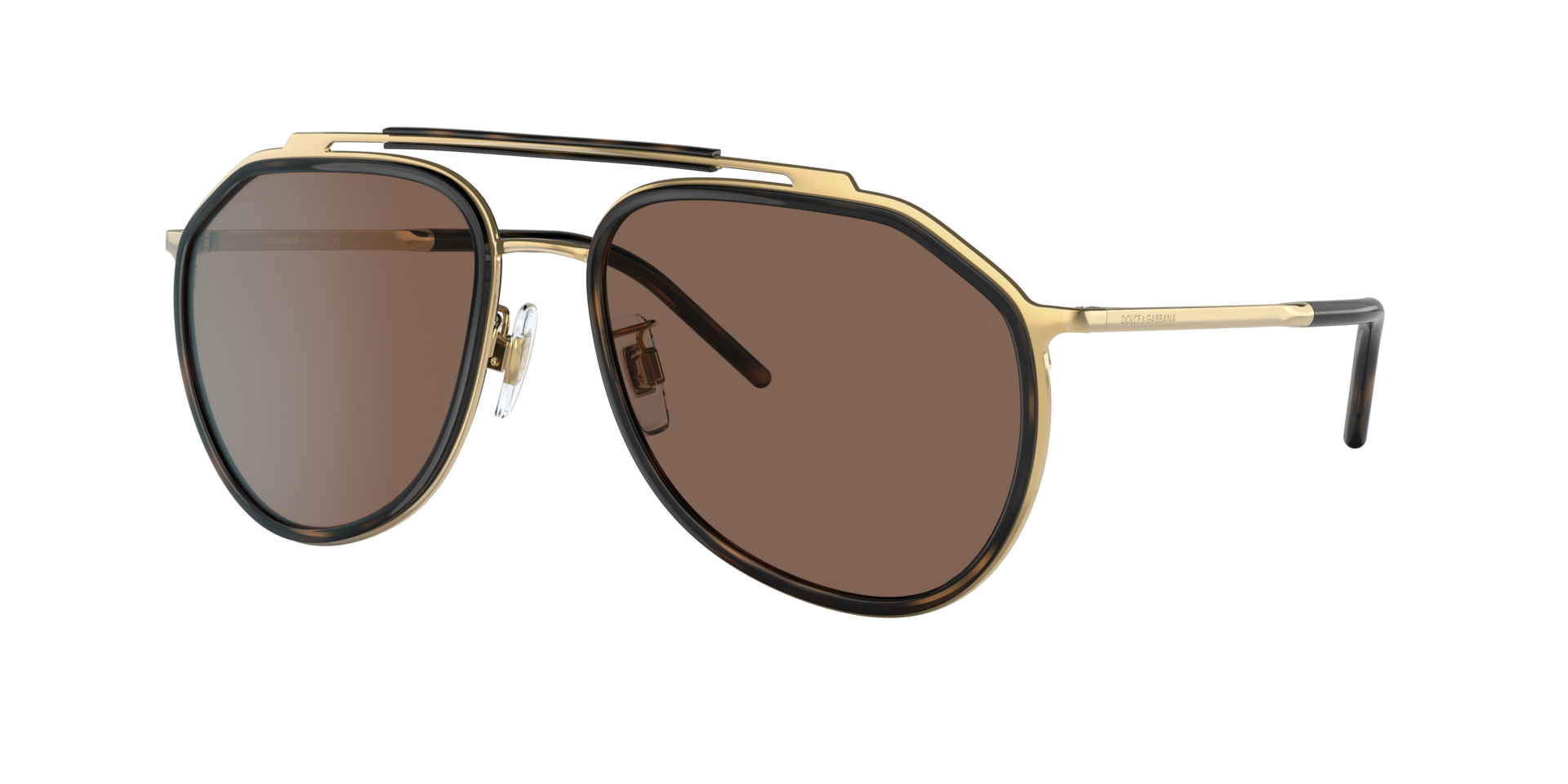 DolceGabbana Homme Sunglass DG2277 - Couleur du Monture OrHavana Couleur de Lentille Marron fonc 132 €