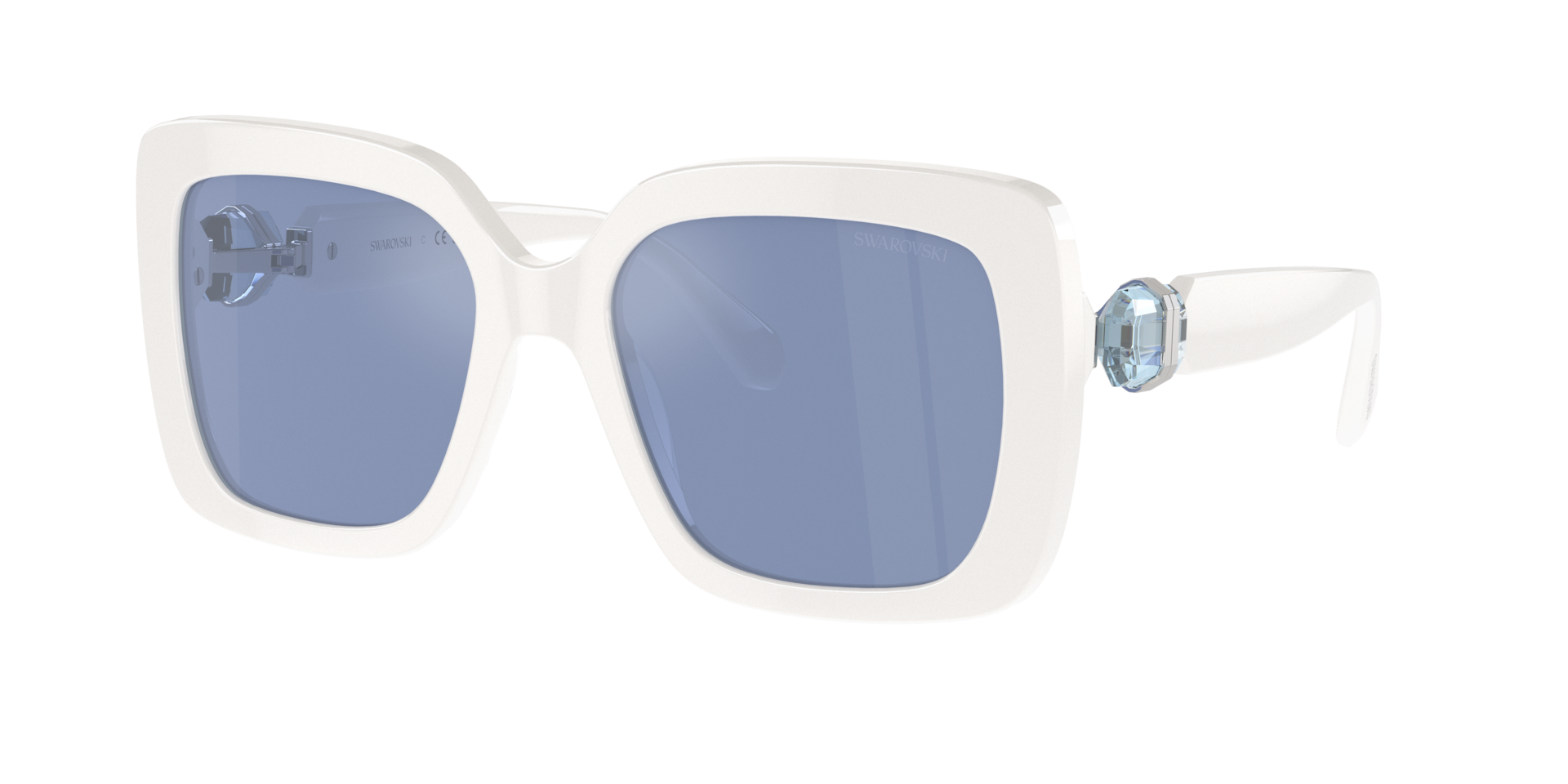 Swarovski Woman Sunglass SK6001 -  Frame color: White, Lens color: Light Blue Mirror Silver