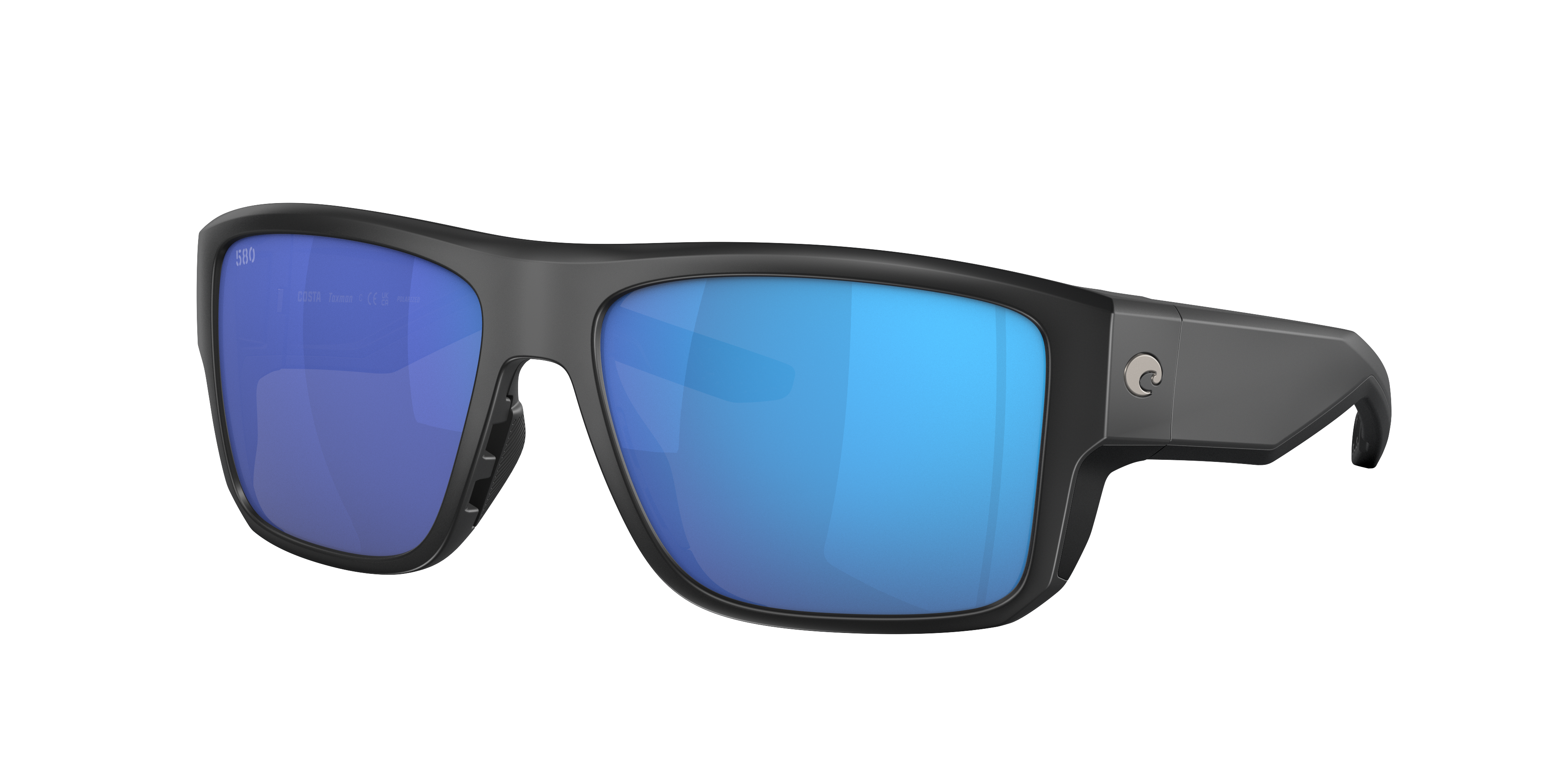 Costa Man Sunglass Taxman -  Frame color: Matte Black, Lens color: Blue Mirror