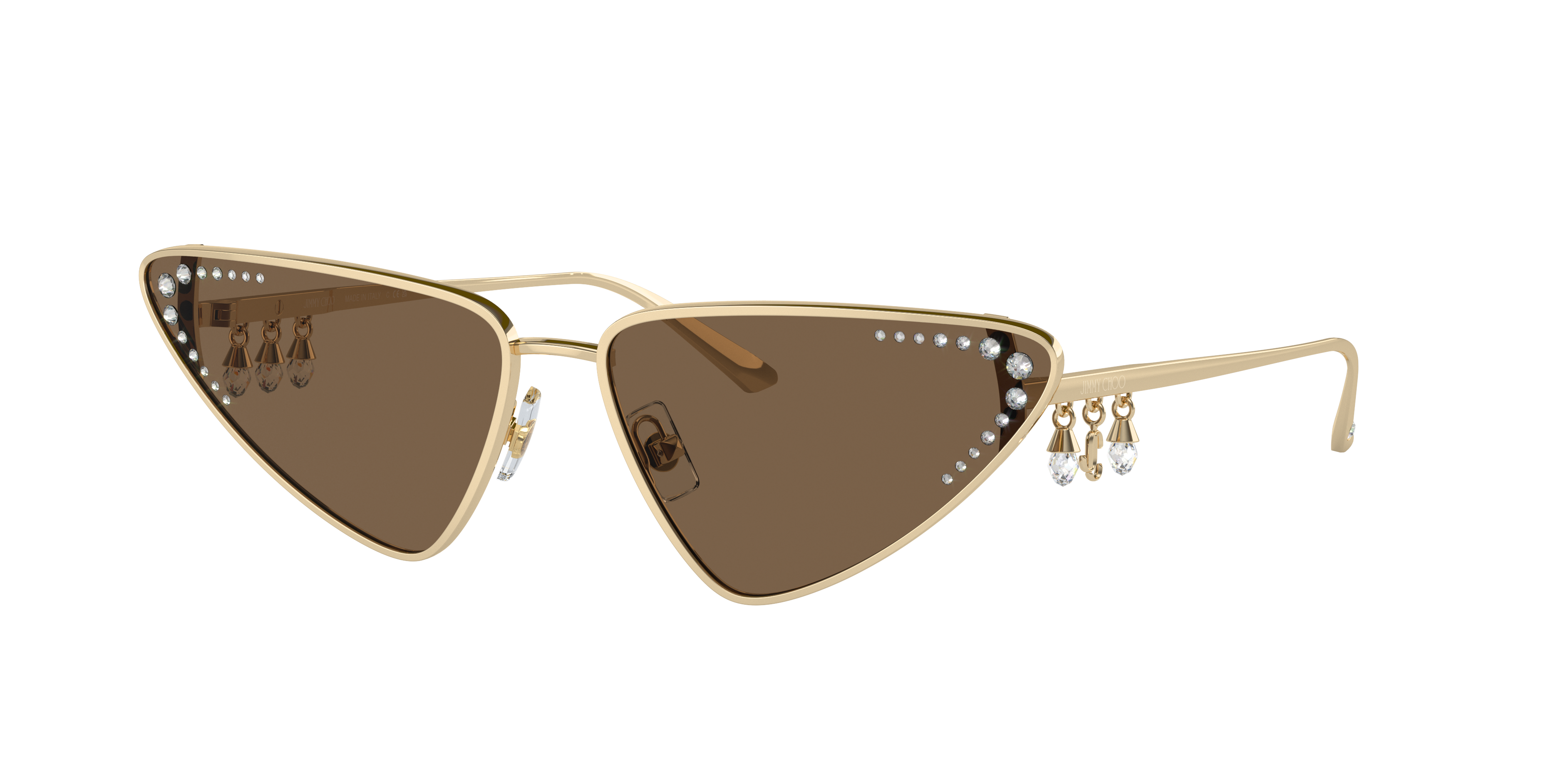 Jimmy Choo JC4001B S (63 - 15) com Lentes Marrom e Armação Ouro