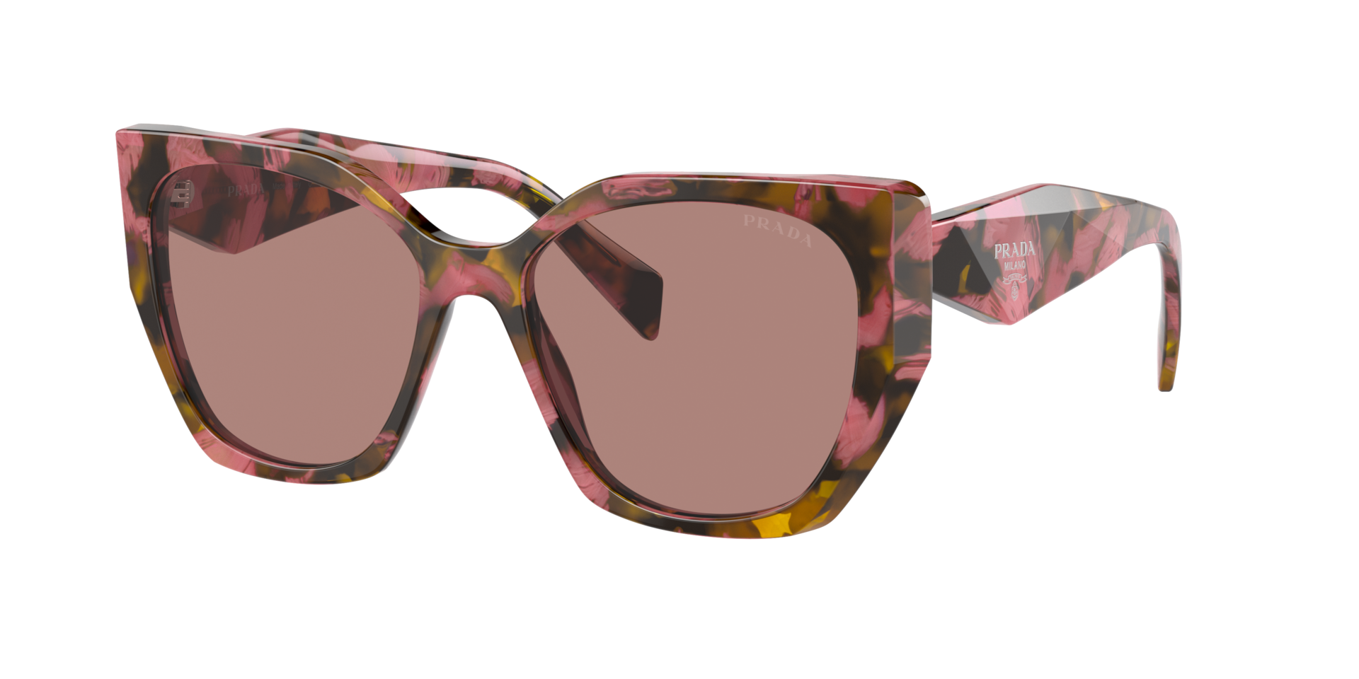 Prada Woman Sunglass PR 19ZS -  Frame color: Tortoise Cognac Begonia, Lens color: Light Brown