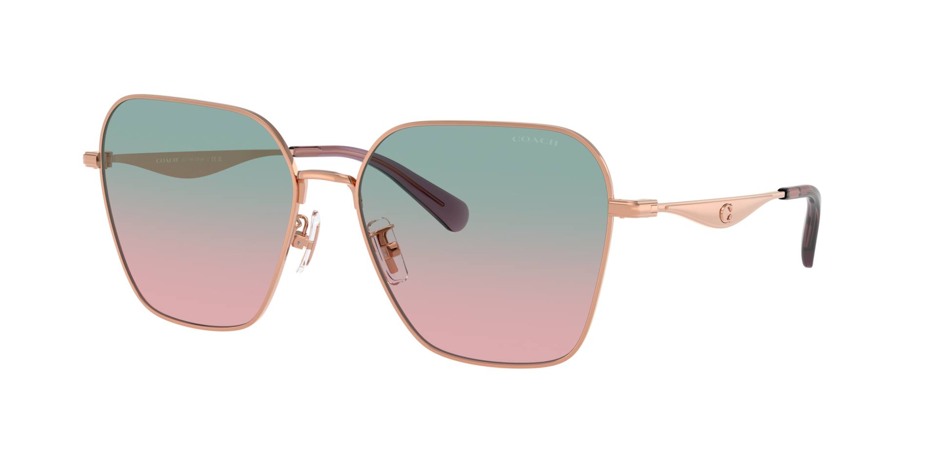 Coach Vrouwelijk Sunglass CW189 -  Framekleur: Glanzend Roségoud, Lenskleur: Forest Grape Gradient