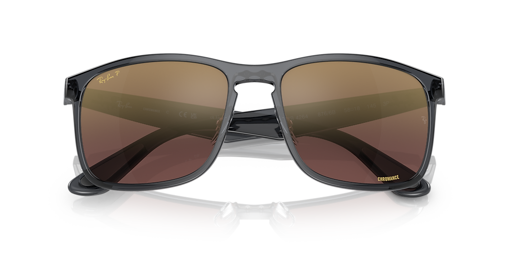 美品✨RayBan RB4264 CHROMANCE 偏光 レンズ　ブラック Ray-Ban RB4264 Polarized+ Lenses XL (58 - 18) with Violet lenses