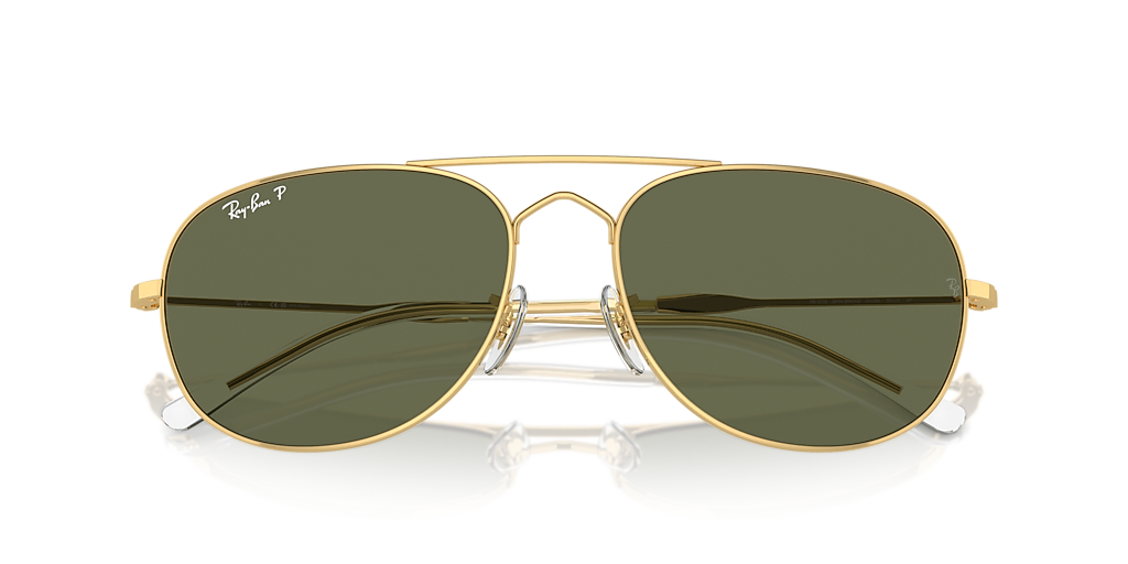 Ray-Ban Bain Bridge XXL (60 - 17) with Green lenses and Gold frame