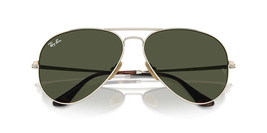 Ray-Ban Aviator Titanium L (58 - 14) with Green lenses and Gold