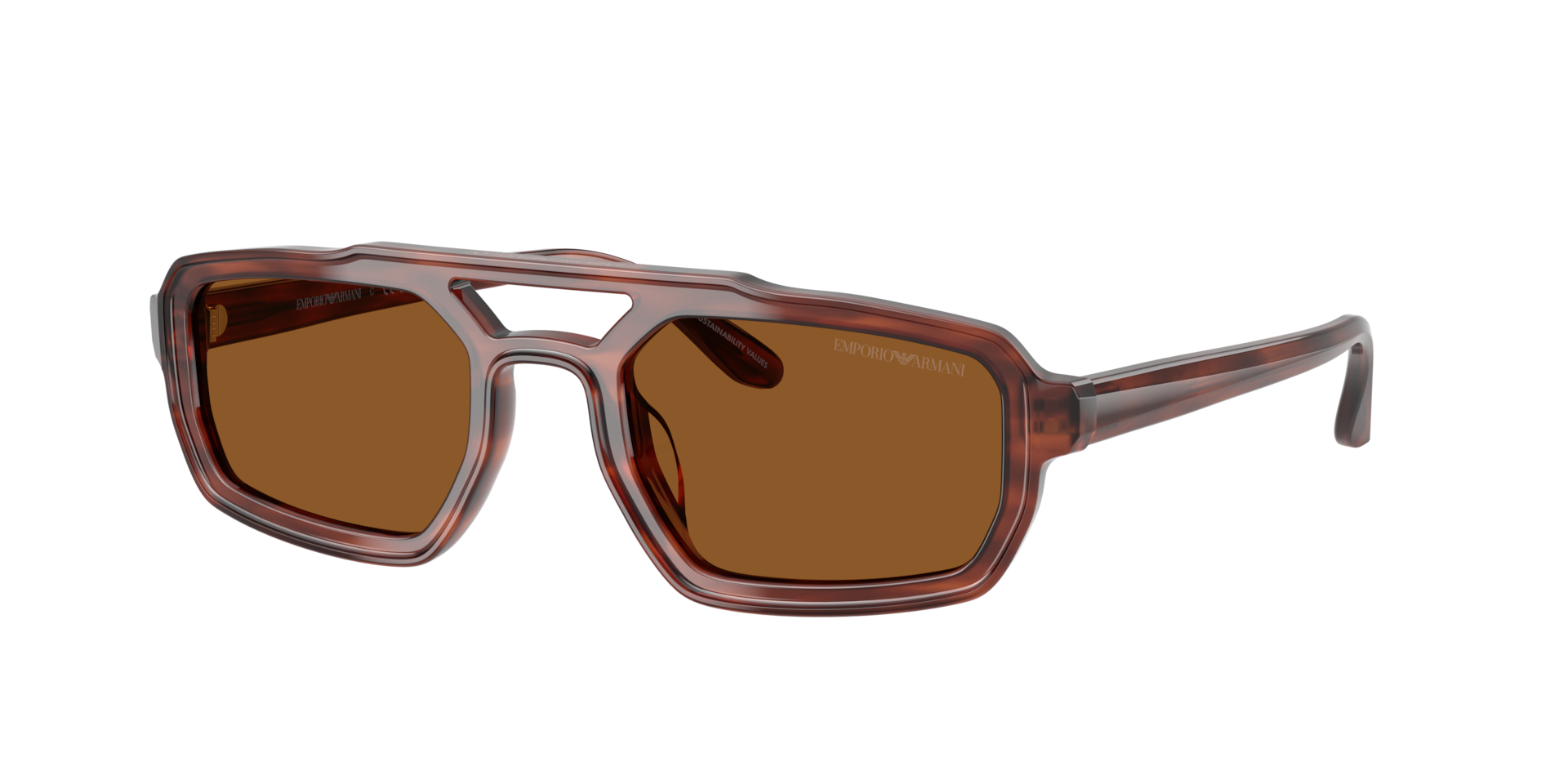Emporio Armani Man Sunglass EA4240U -  Frame color: Shiny Havana Brown, Lens color: Dark Brown