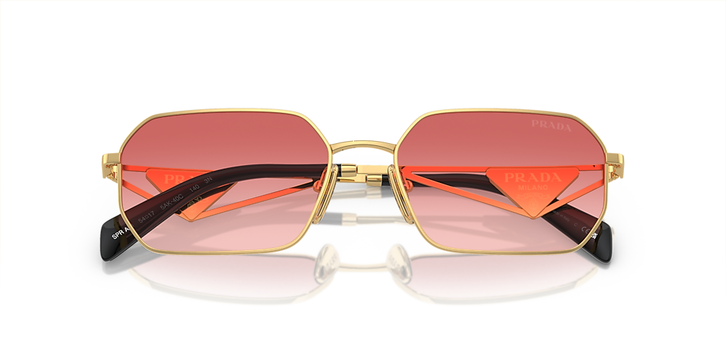 Prada PR A51S XL (58 - 17) with Pink lenses and Gold frame