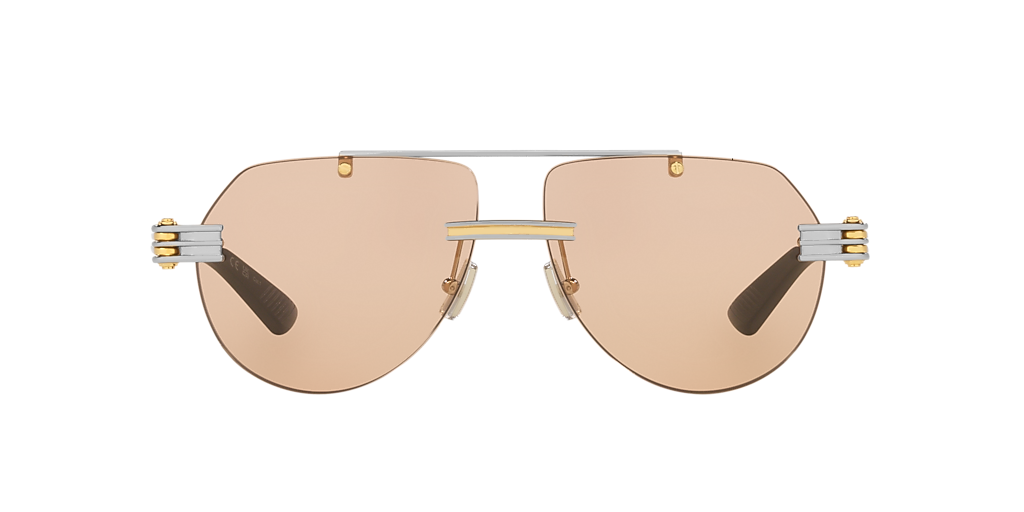 Bottega Veneta BV1342S M (59 - 13) with Brown lenses and Silver