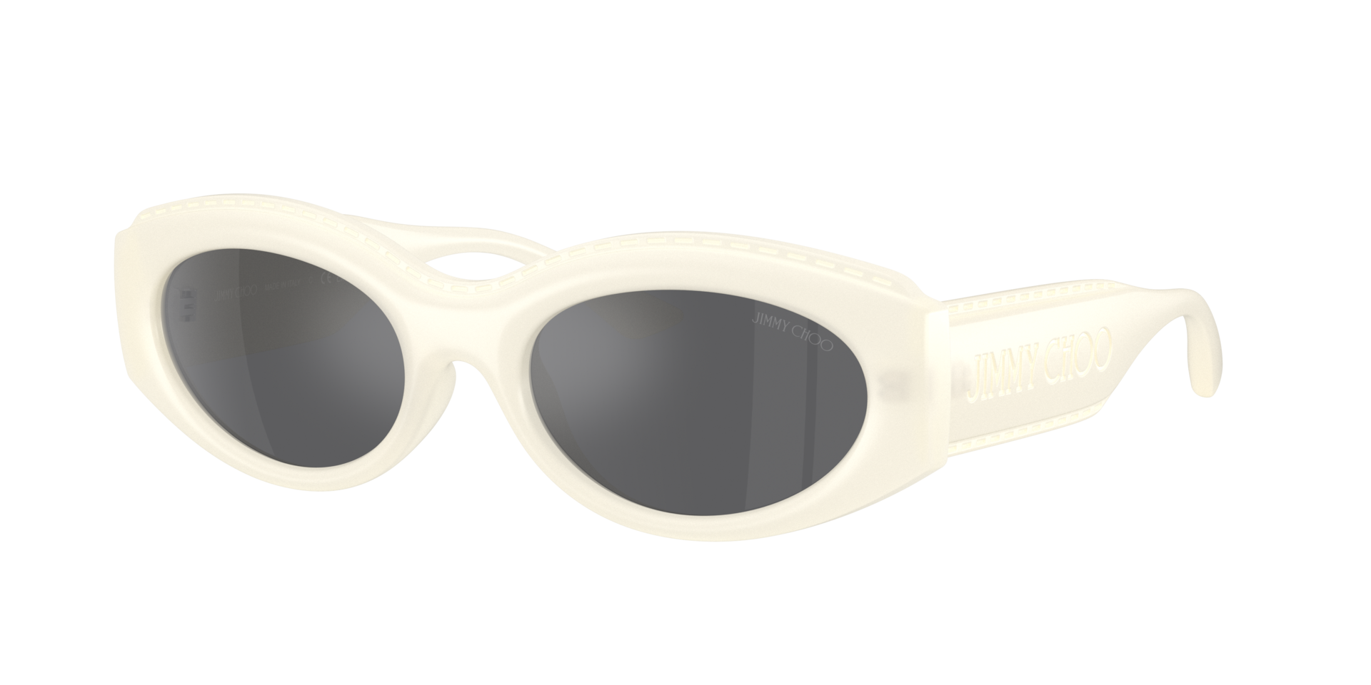 Jimmy Choo Frau Sunglass JC6002U - Rahmenfarbe: Opal Latte, Linsenfarbe: Grau verspiegelt Silber