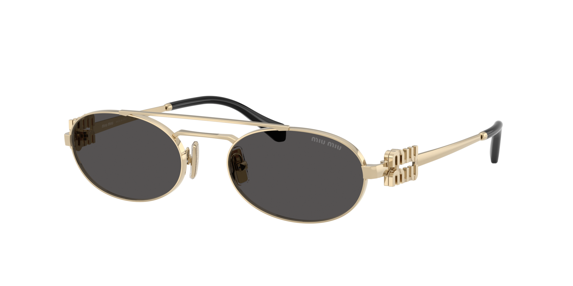 Miu Miu Woman Sunglass MU 54ZS - Frame color: Pale Gold, Lens color: Dark Grey