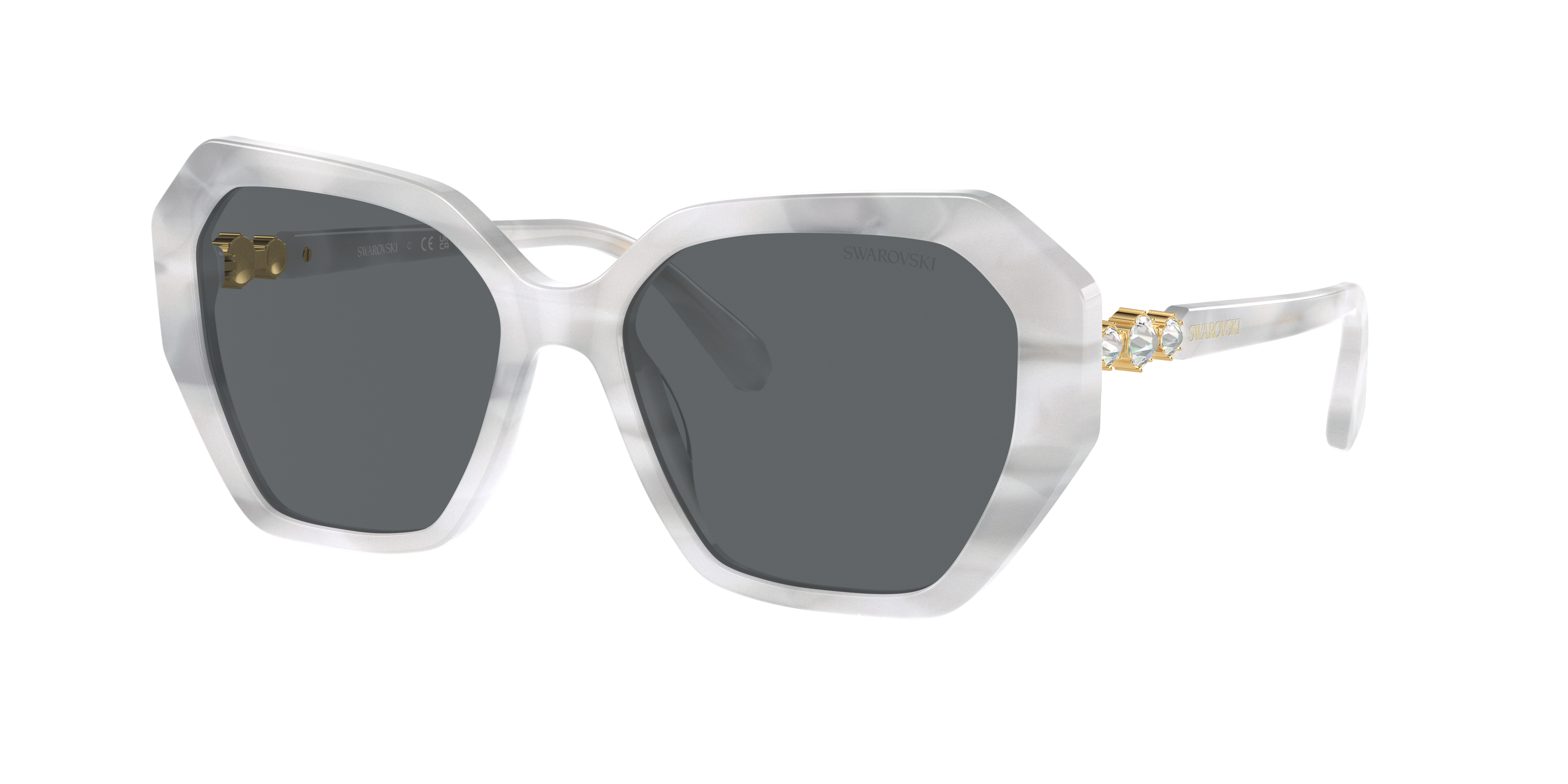 Swarovski SK6017 M (56 - 17) with Grey lenses and White frame