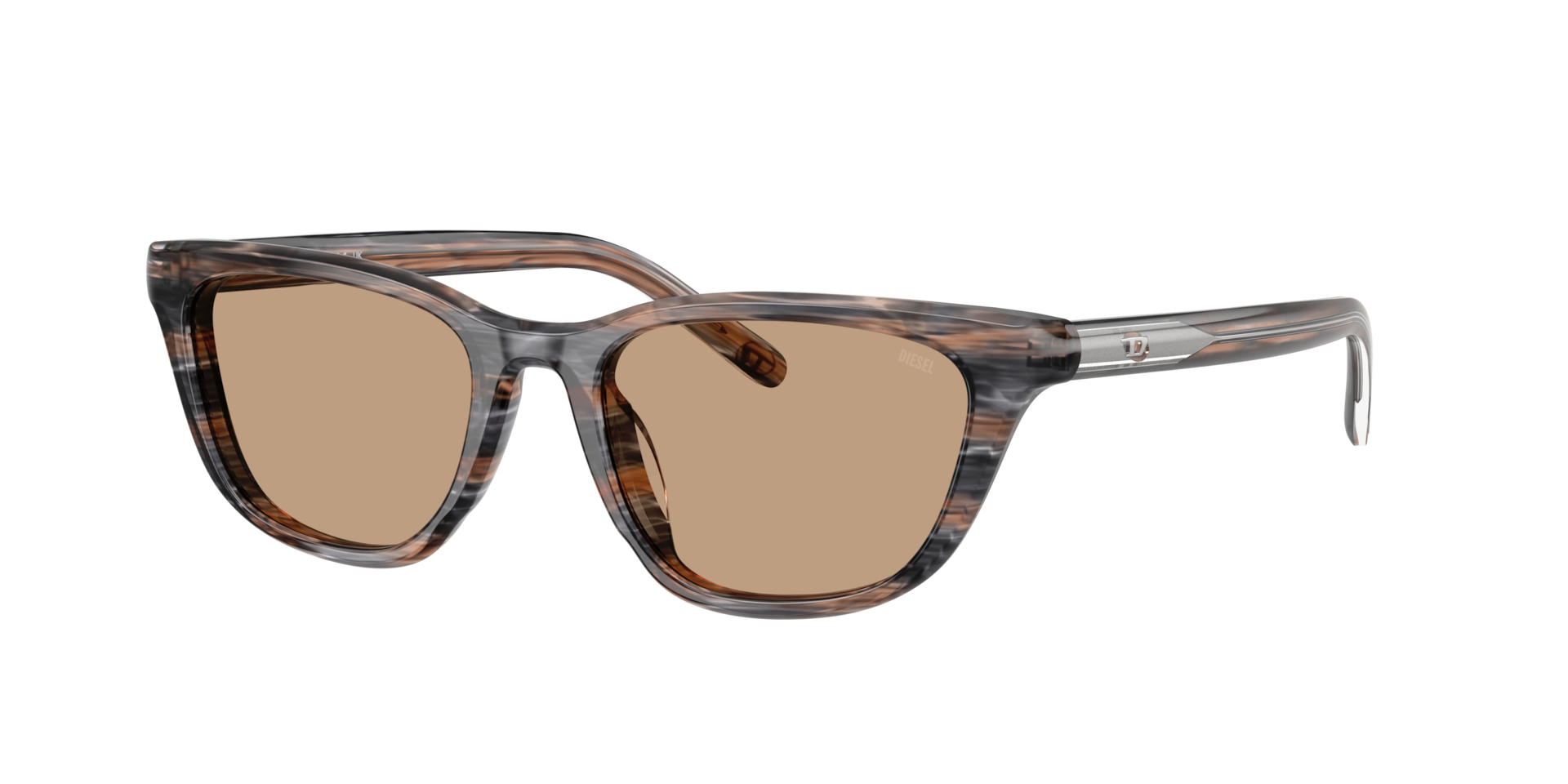 Diesel Unisex Sunglass DL2012U - Frame color: Striated Grey, Lens color: Light Brown