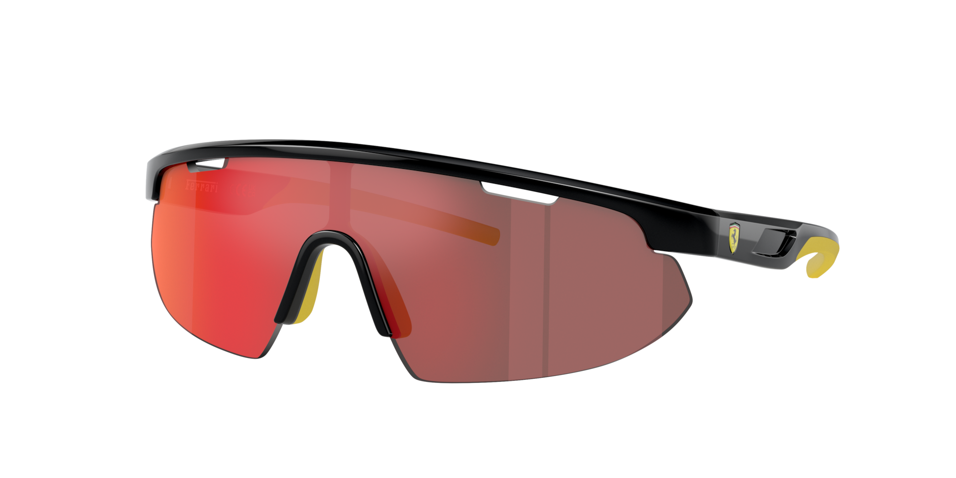 Scuderia Ferrari Unisex Sunglass FZ6004U -  Frame color: Black, Lens color: Red Gold Mirror