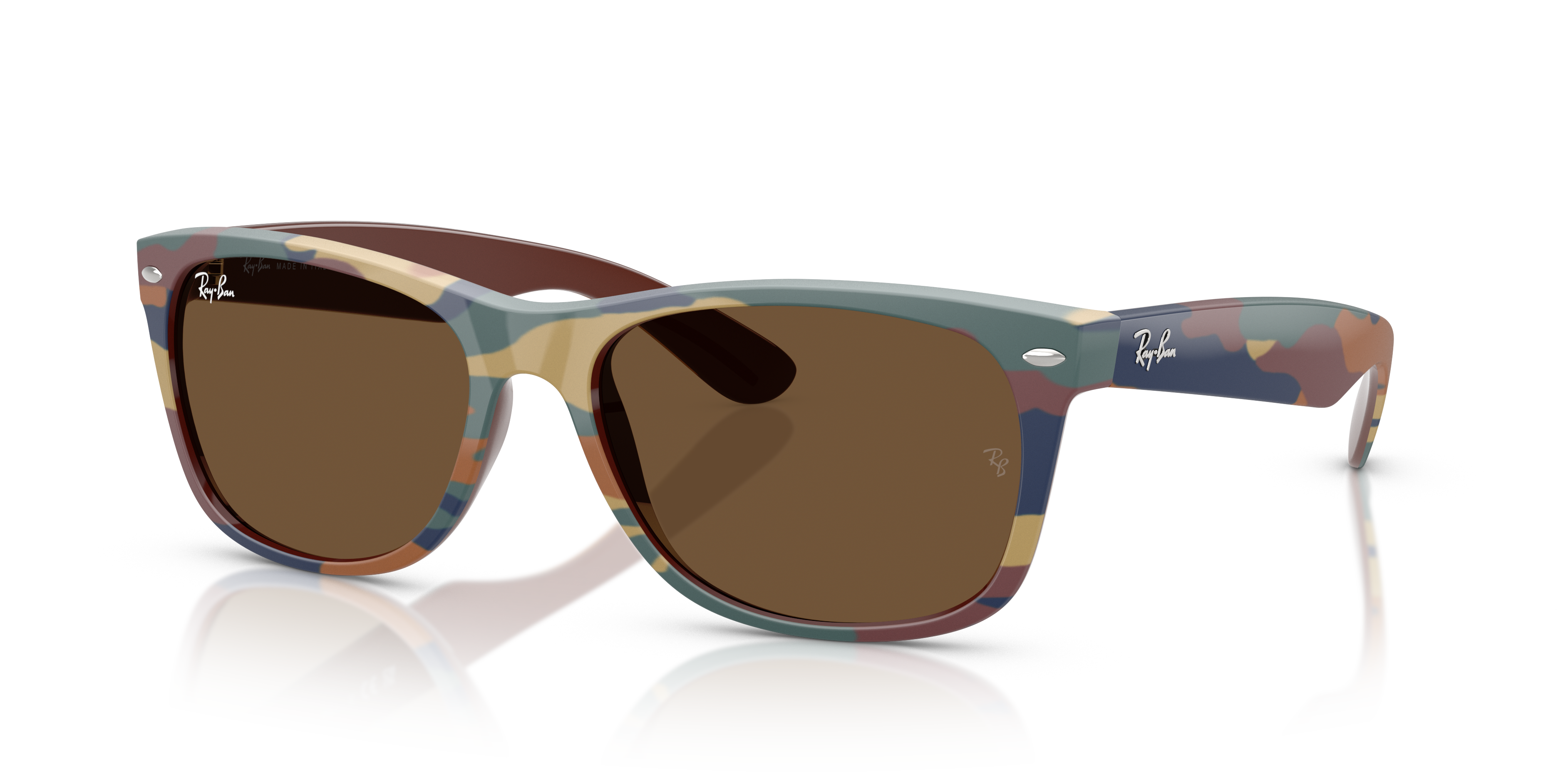 Ray-Ban New Wayfarer Classic M (55 - 18) with Brown lenses and