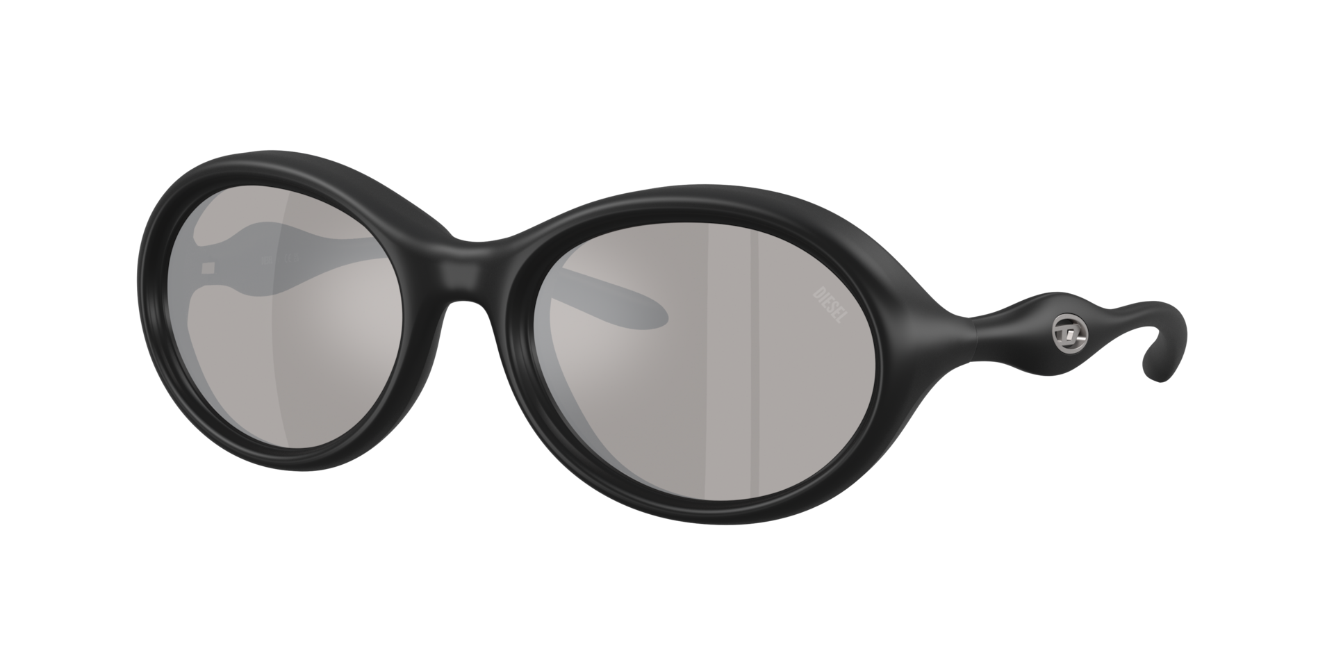 Diesel Unisex Sunglass DL3009U - Rahmenfarbe: Matt Schwarz, Linsenfarbe: Hellgrau verspiegelt Schwarz