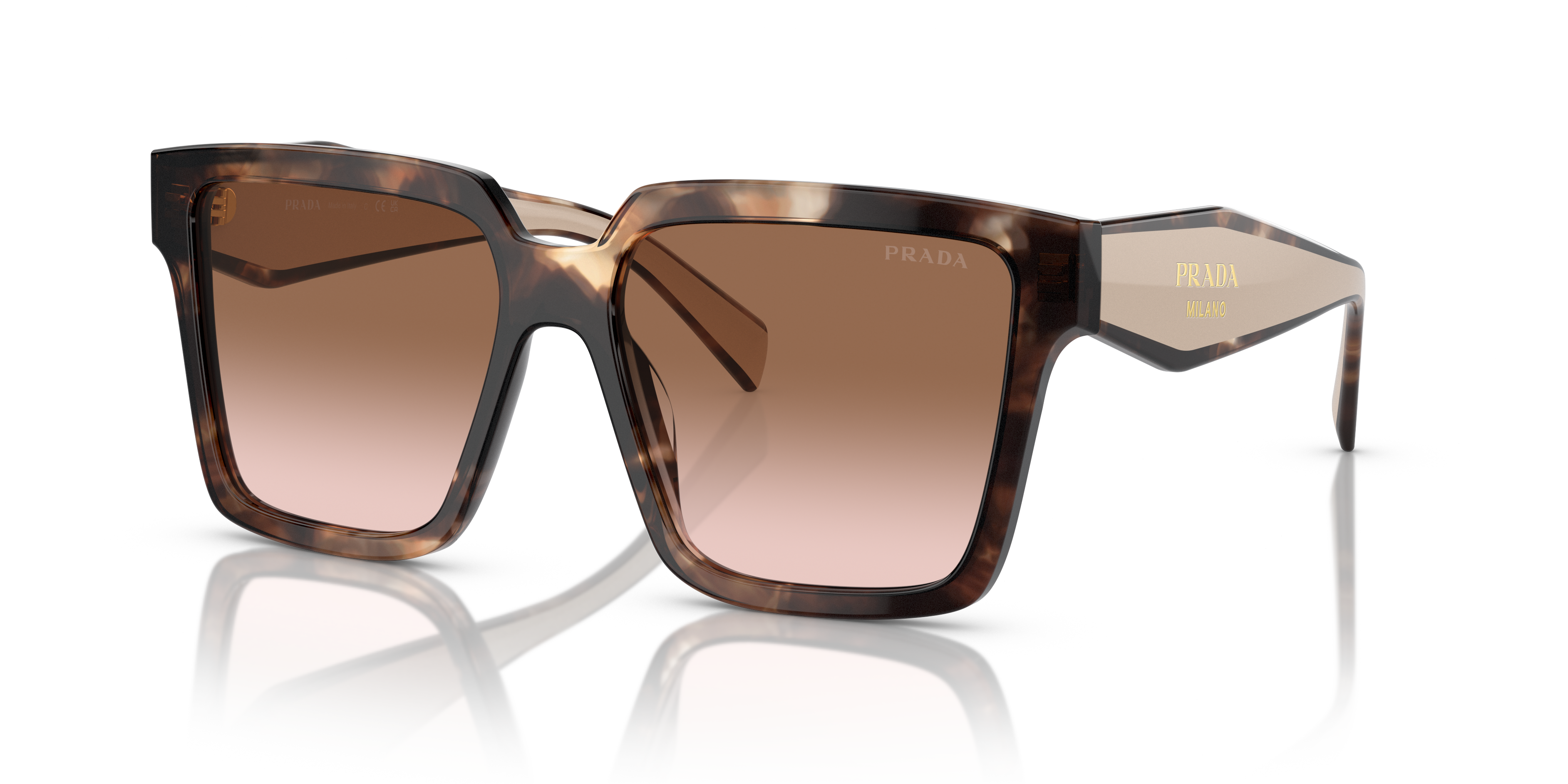 Prada PR 24ZS M (56 - 16) with Brown lenses and Tortoise frame