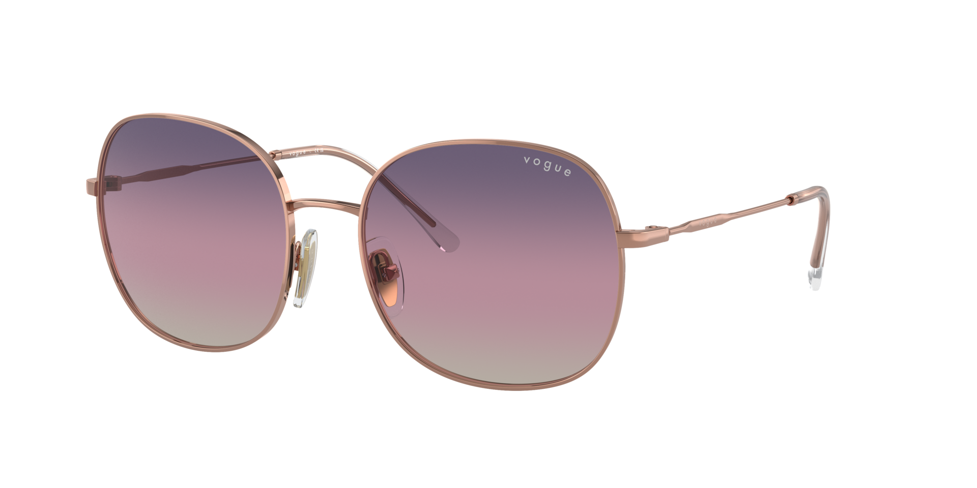Vogue Eyewear Woman Sunglass VO4272S -  Frame color: Rose Gold, Lens color: Trigradient Brown/Violet/Blue