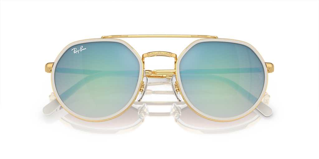 Ray-Ban RB3765 L (53 - 22) com Lentes Azul e Armação Ouro