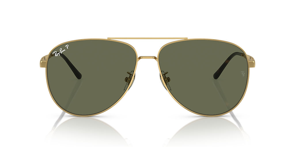 Ray-Ban RB3712D XXL (62 - 14) with Green lenses and Gold frame