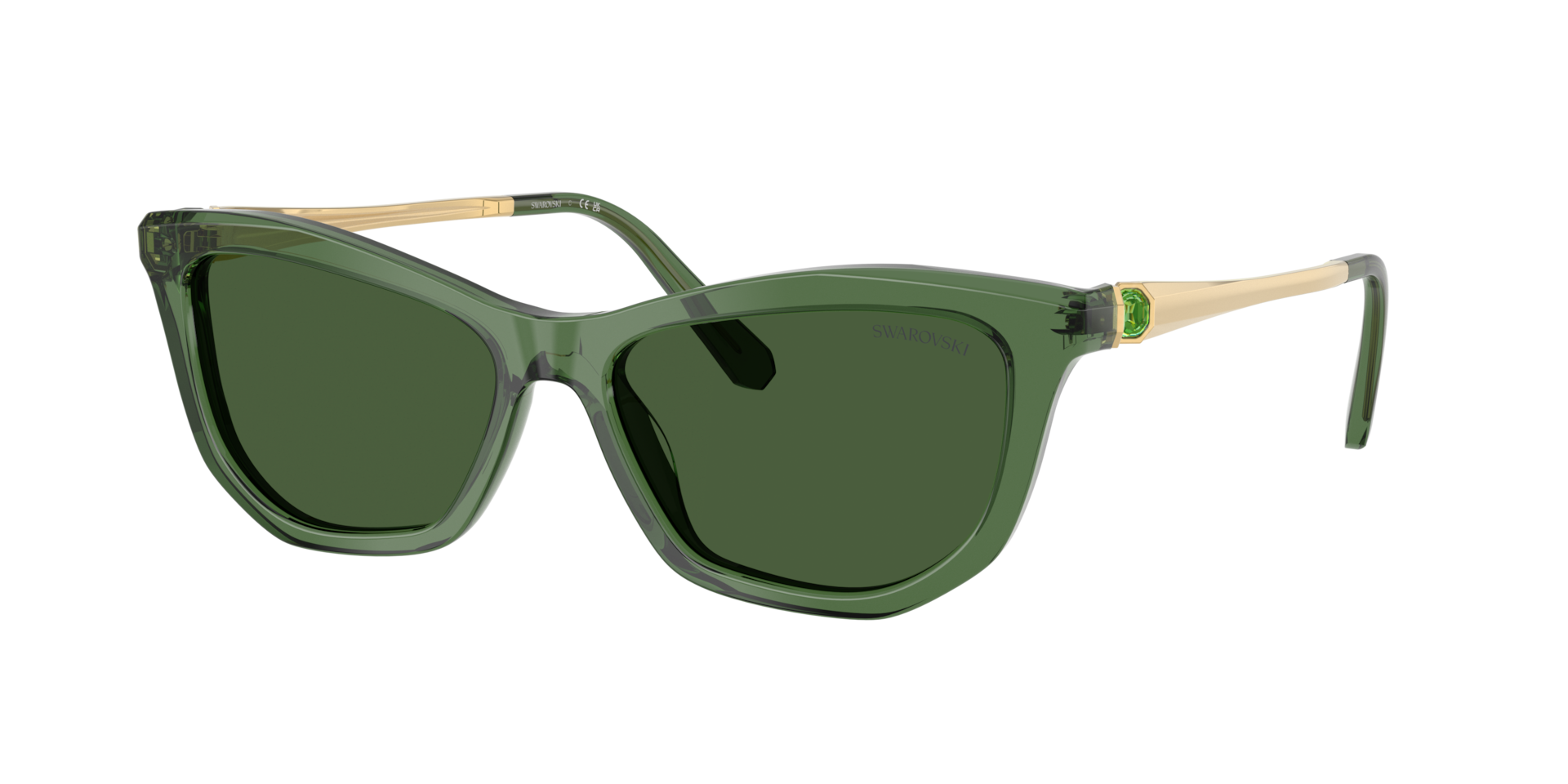 Swarovski Woman Sunglass SK6057 -  Frame color: Transparent Green, Lens color: Dark Green