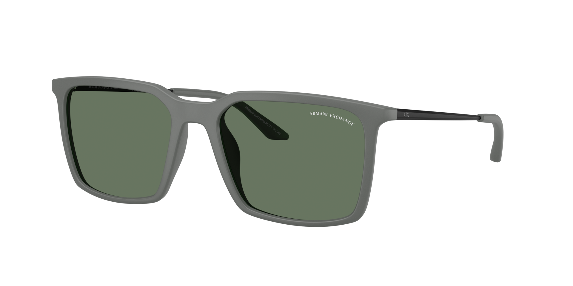 Armani Exchange Homme Sunglass AX4170SU - Couleur du Monture Gris mat Couleur de Lentille Vert fonc 100 €