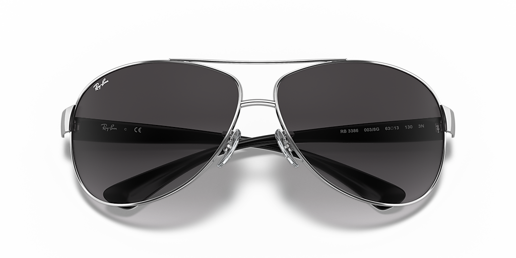 Ray-Ban RB3386 XXL (67 - 13) with Grey lenses and Silver frame