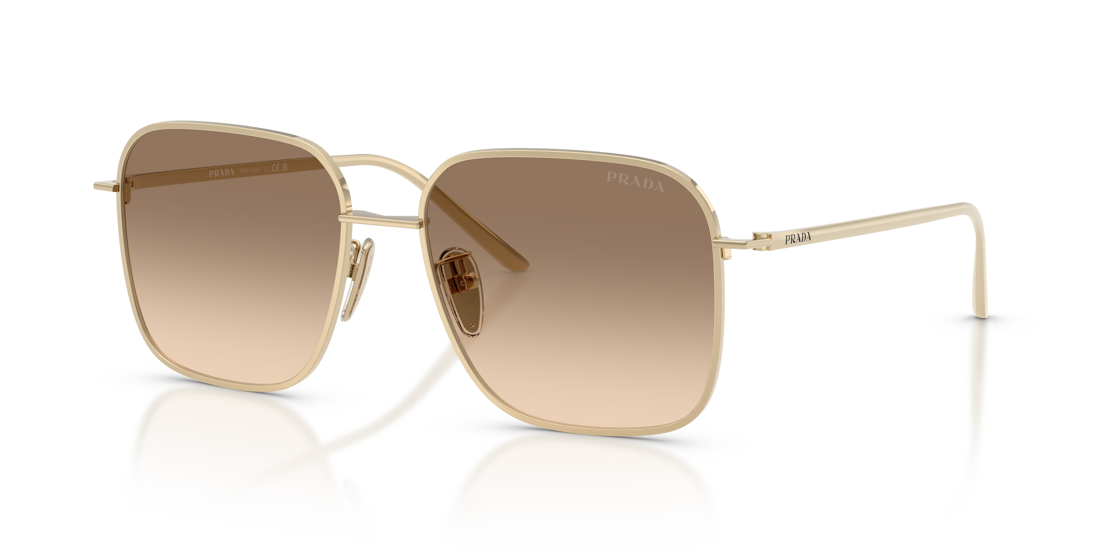 Prada PR C54SD XL (57 - 17) with Brown lenses and Gold frame