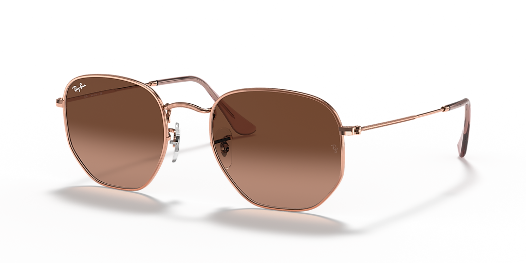 Ray-Ban Hexagonal Flat Lenses M (51 - 21) with Brown lenses and