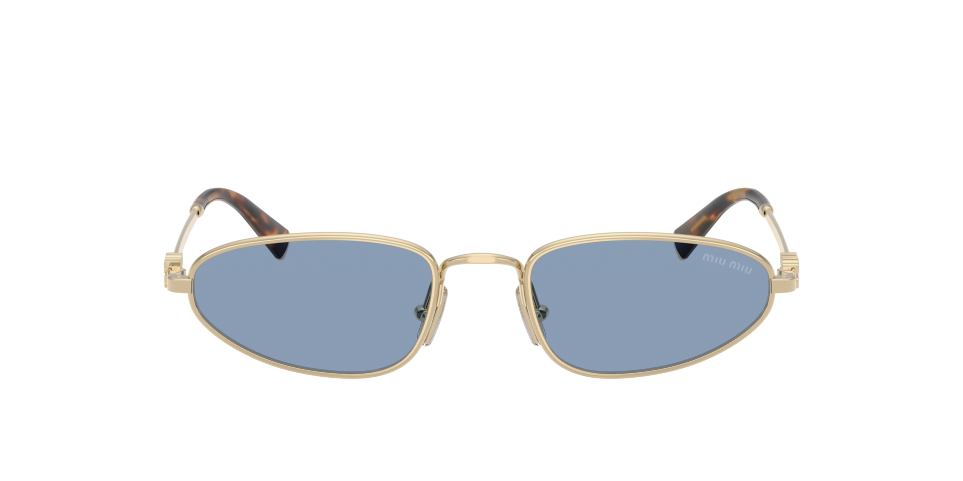 MIU MIU サングラス ネイビー ゴールド Miu Miu MU A52S M (52 - 19) with Blue lenses and Gold frame