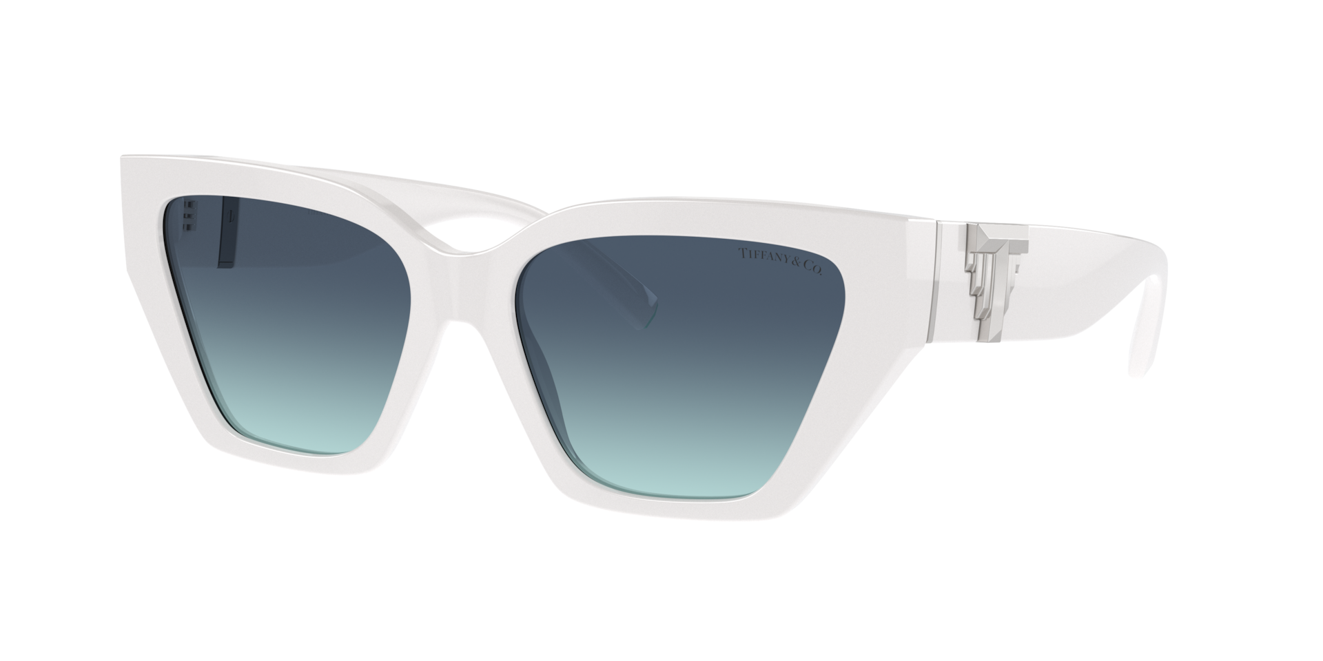 Tiffany & Co. Femme Sunglass TF4218 - Couleur du Monture: Blanc vif, Couleur de Lentille: Bleu dégradé Azur