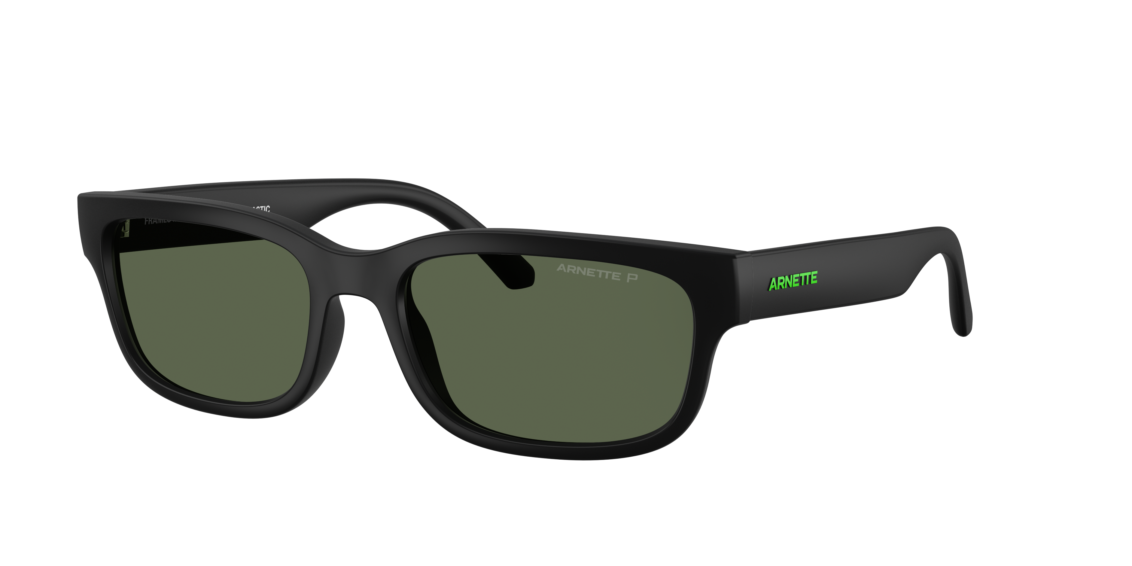 Arnette Woman Sunglass Defyer -  Frame color: Matte Recycled Black, Lens color: Dark Green Polarized