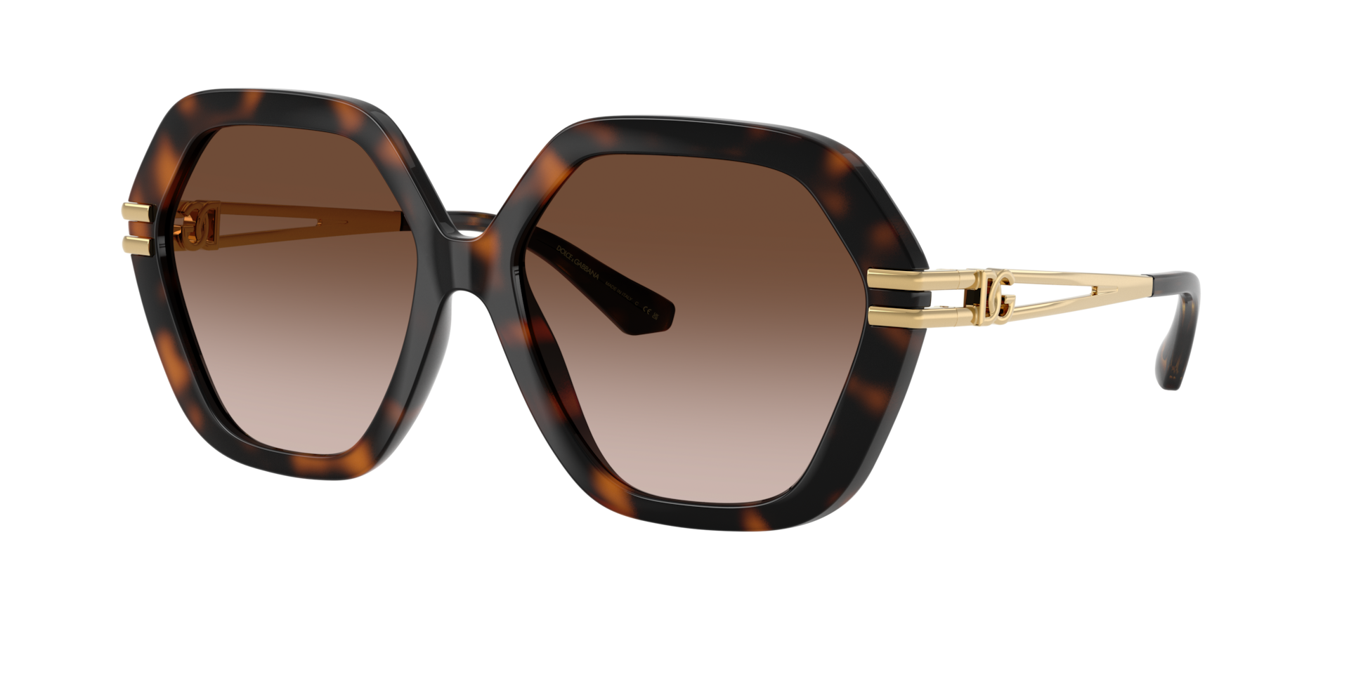 Dolce&Gabbana Frau Sunglass DG6210 - Rahmenfarbe: Havana, Linsenfarbe: Braun Verlaufstönung