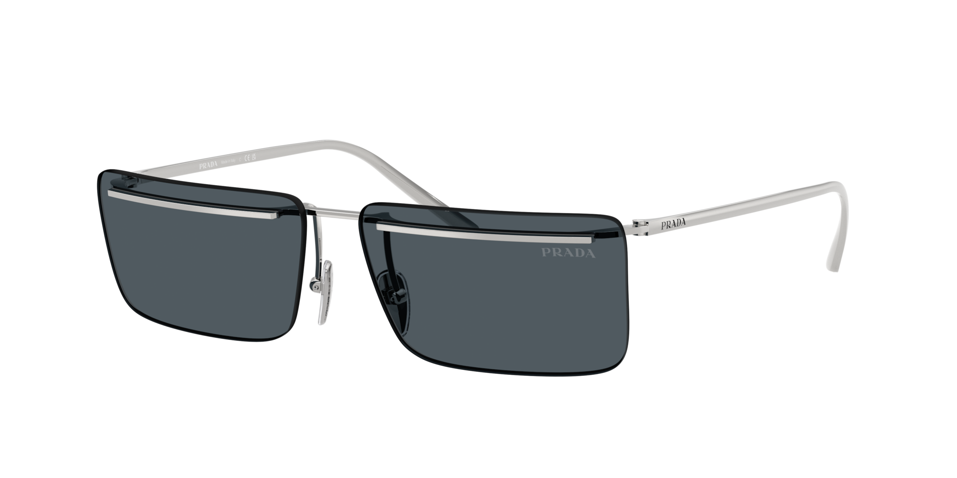 Prada Man Sunglass PR C53S -  Frame color: Silver, Lens color: Dark Grey