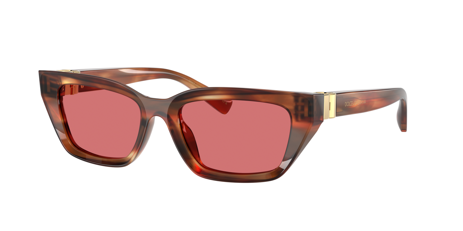 Dolce&Gabbana Frau Sunglass DG4532 - Rahmenfarbe: Braun gestreift, Linsenfarbe: Rot