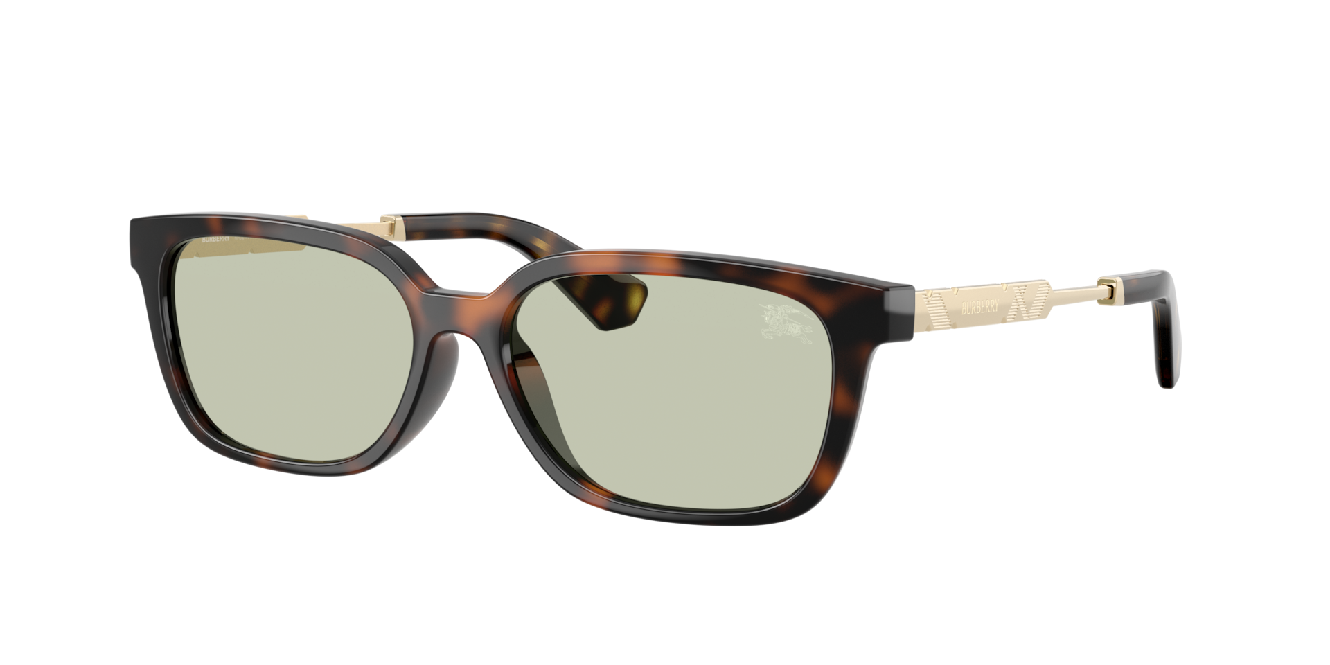 Burberry Woman Sunglass BE4481D -  Frame color: Dark Havana, Lens color: Light Green