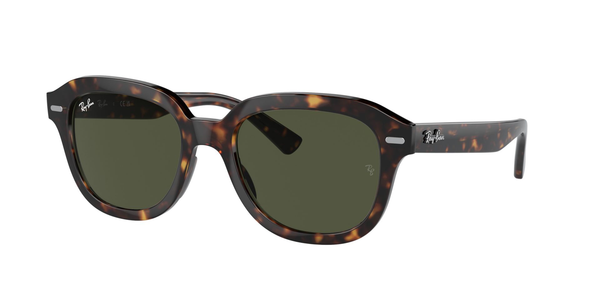 Ray - Ban Unisex Green Rb4398 Erik 902/31 Sunglasses Acetate Turtle Squared Normal - Image 3