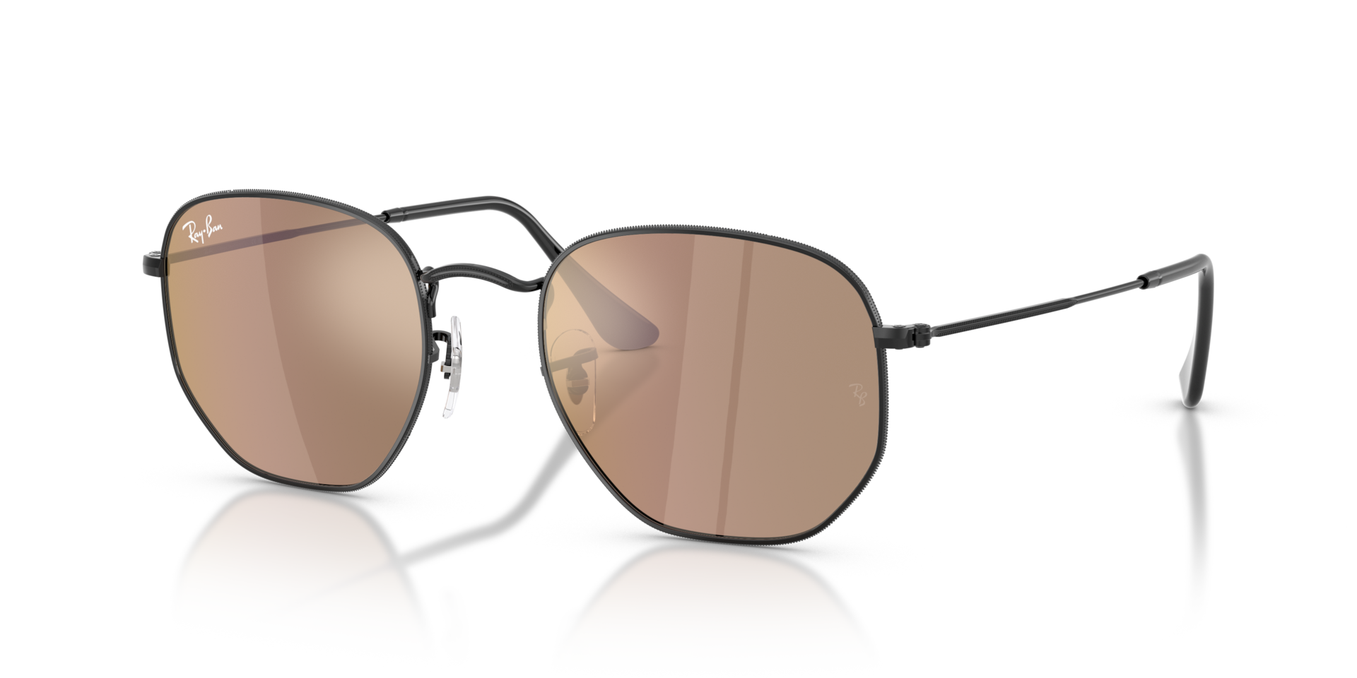 Ray-Ban Hexagonal Flat Lenses XL (54 - 21) with Brown lenses and