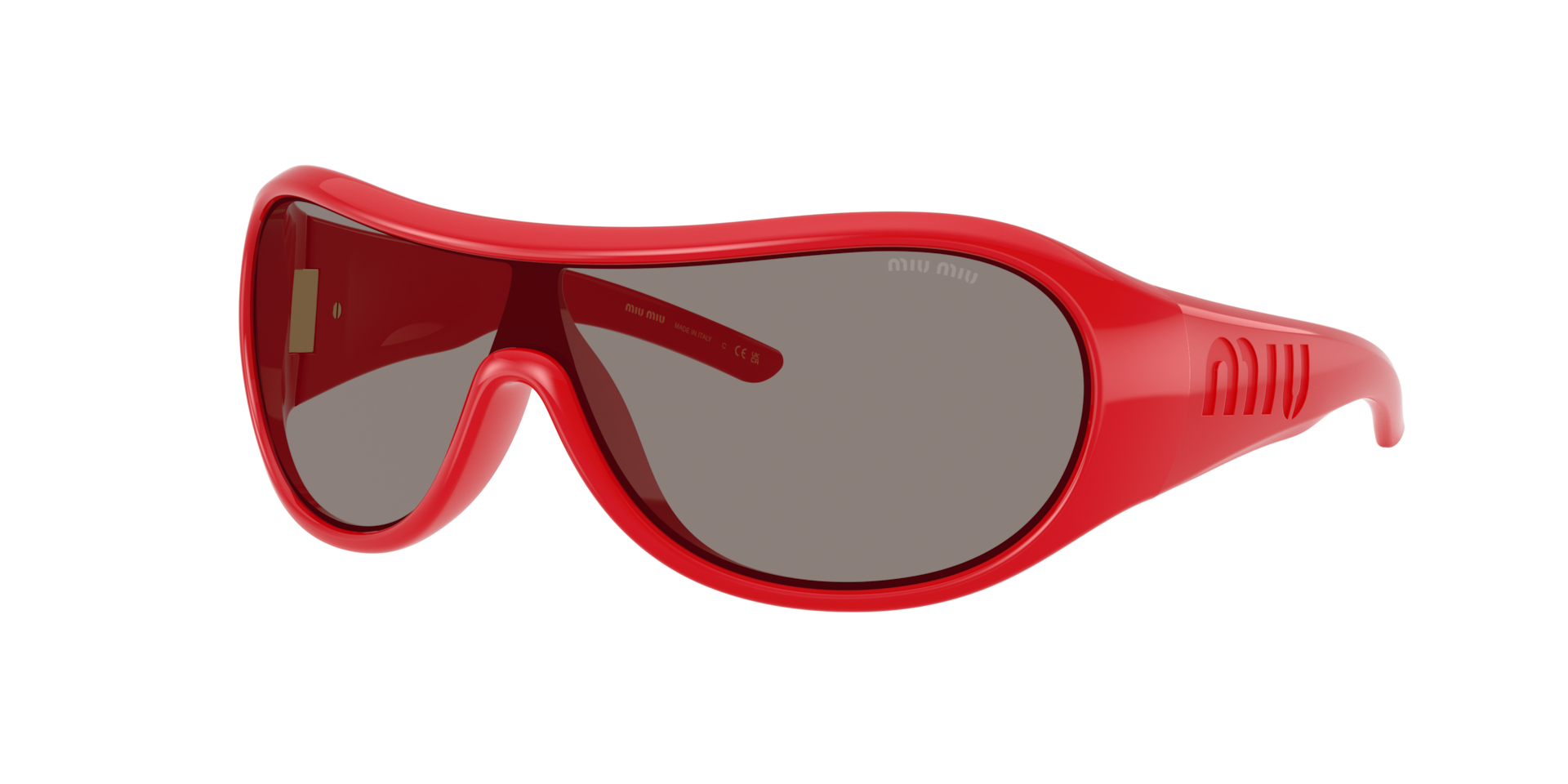 Miu Miu Frau Sunglass MU B14SU - Rahmenfarbe: Rot, Linsenfarbe: Dunkelgrau
