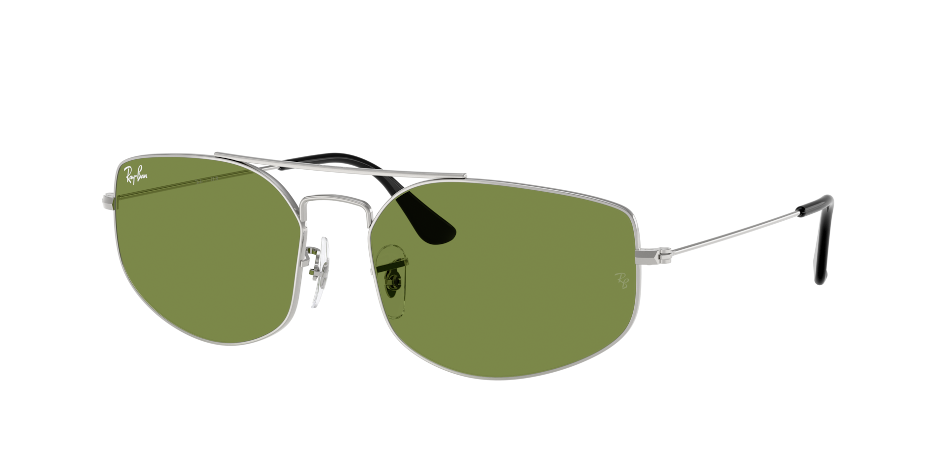 Ray-Ban Unisex Sunglass Explorer V -  Frame color: Silver, Lens color: Green