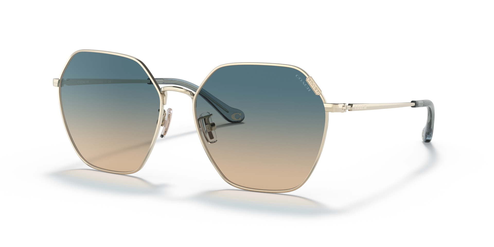 Coach C7998 XL (58 - 16) with Blue lenses and Gold frame