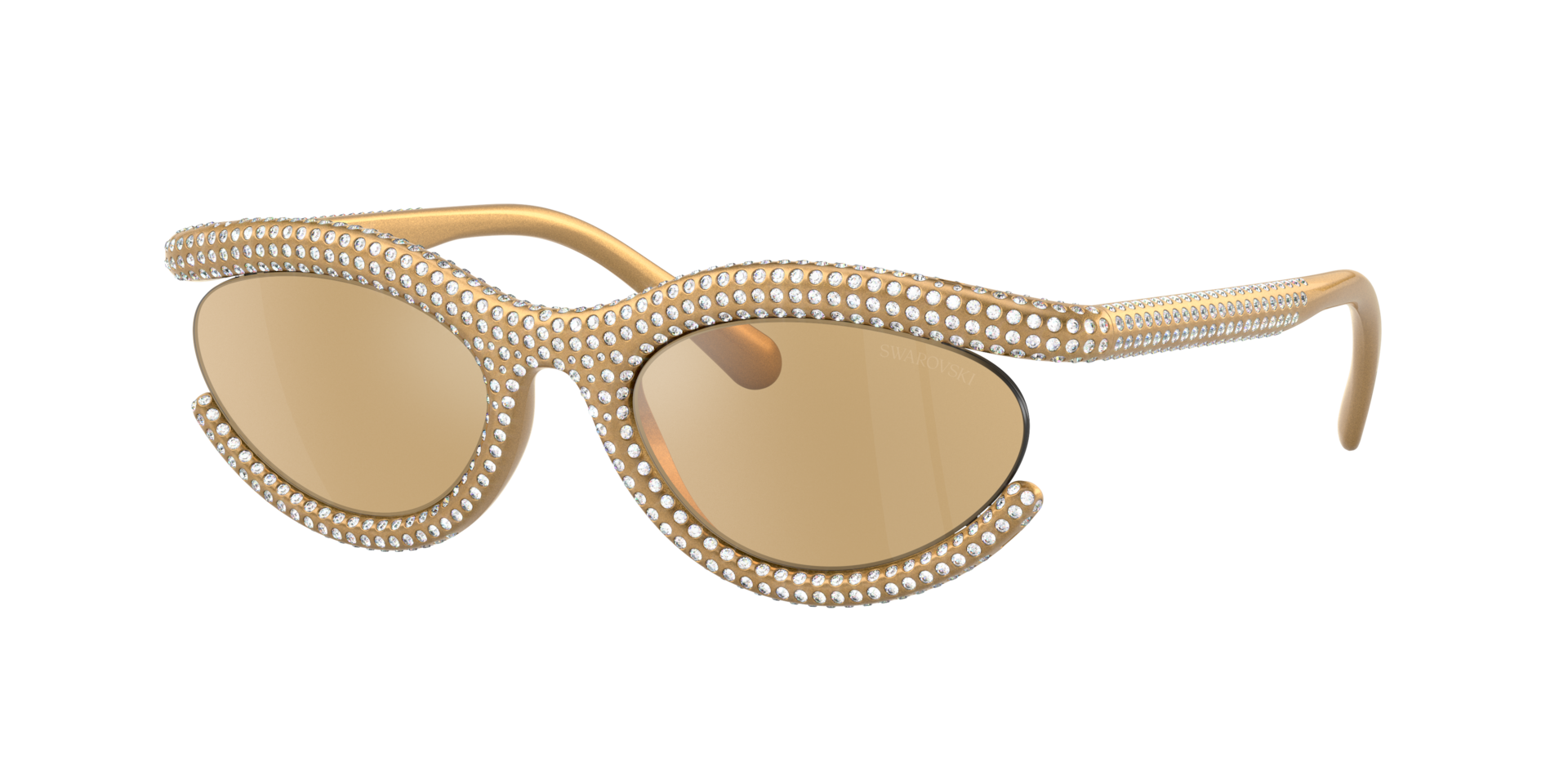 Swarovski Femme Sunglass SK6006 - Couleur du Monture Or Couleur de Lentille Jaune clair argent miroir intrieur 190 €