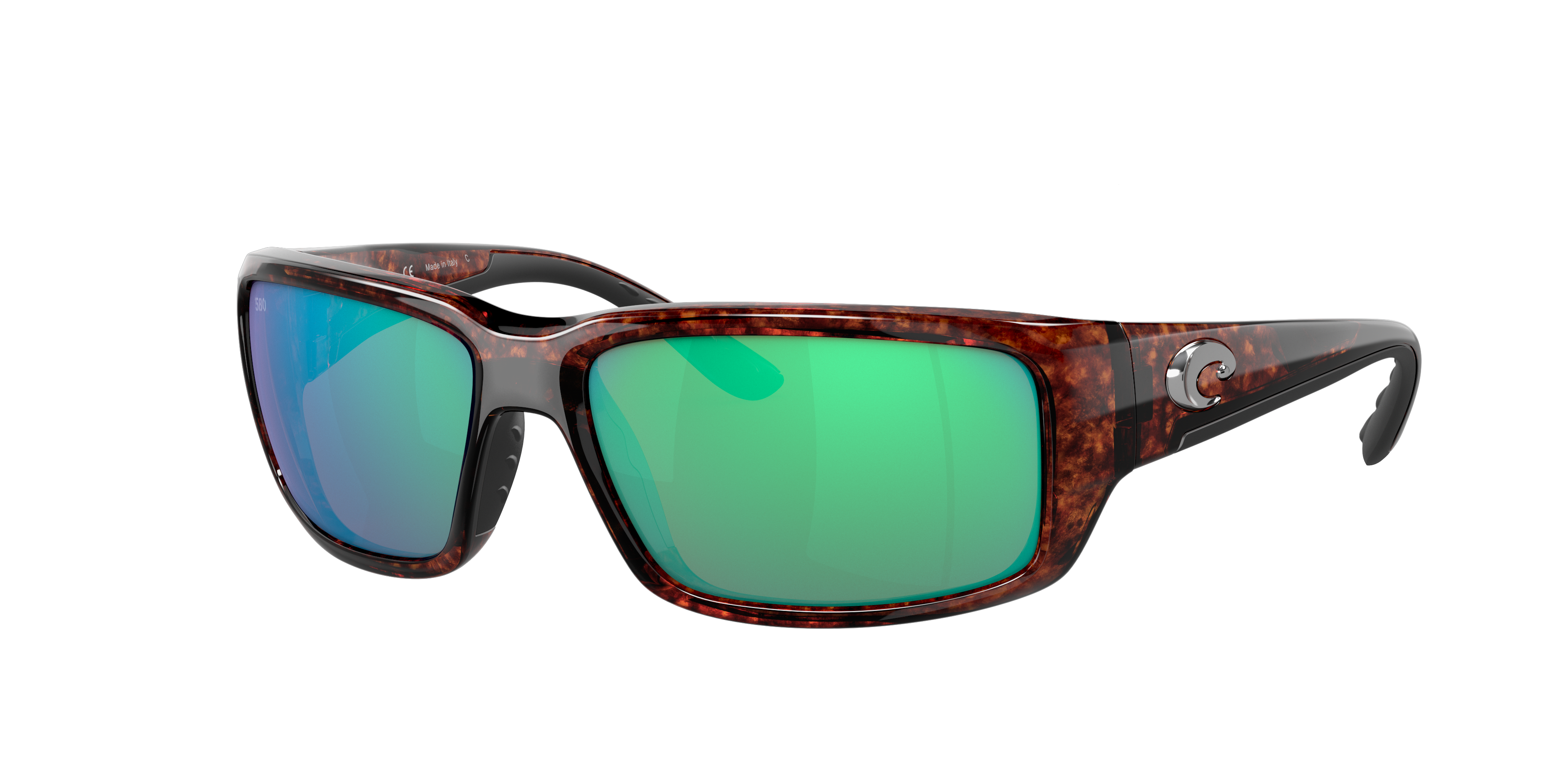 Costa Man Sunglass Fantail -  Frame color: Tortoise, Lens color: Green Mirror