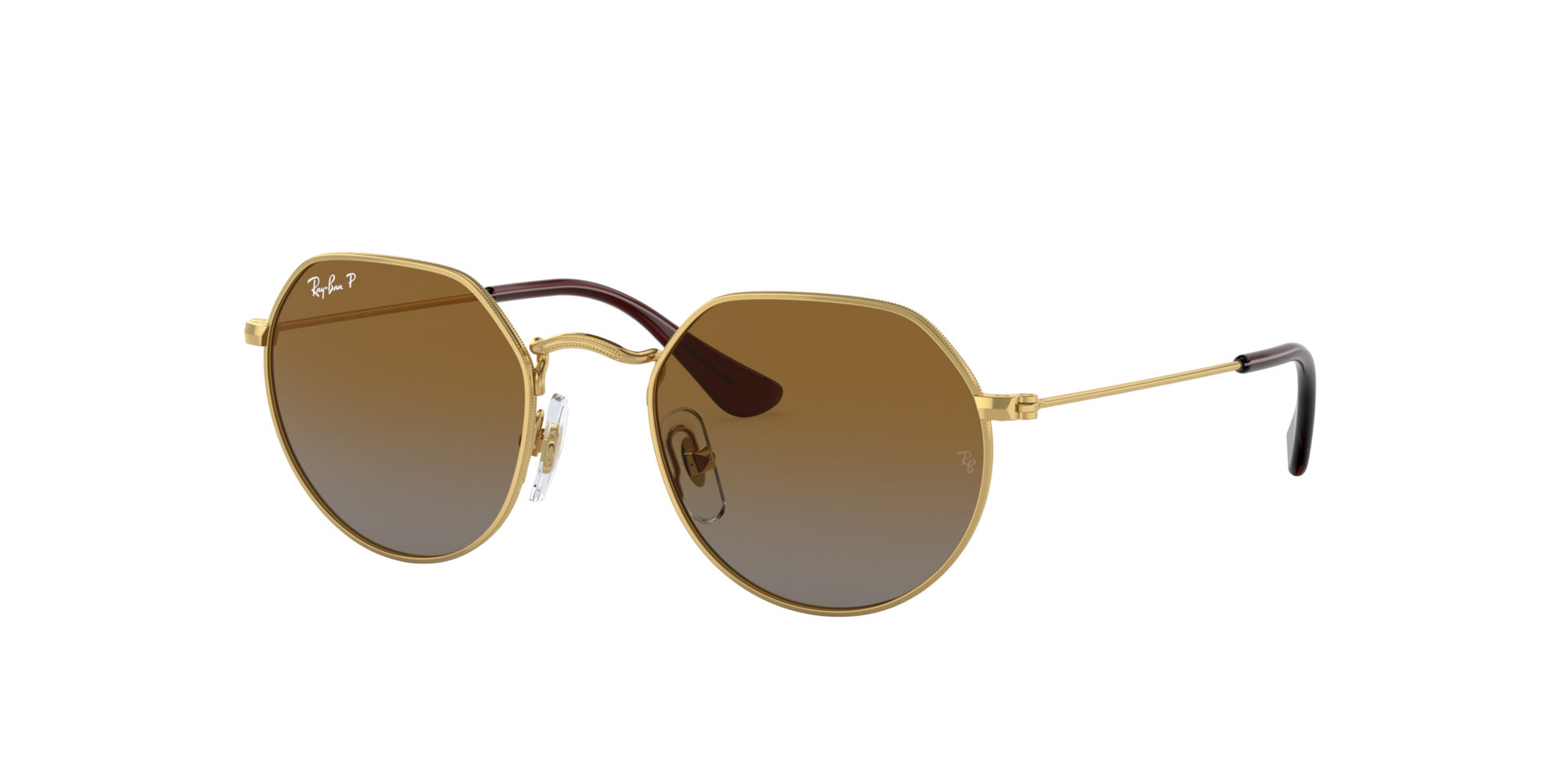 Ray-Ban Unisex Sunglass RB9565S Jack Kids -  Frame color: Arista Gold, Lens color: Brown Polarized