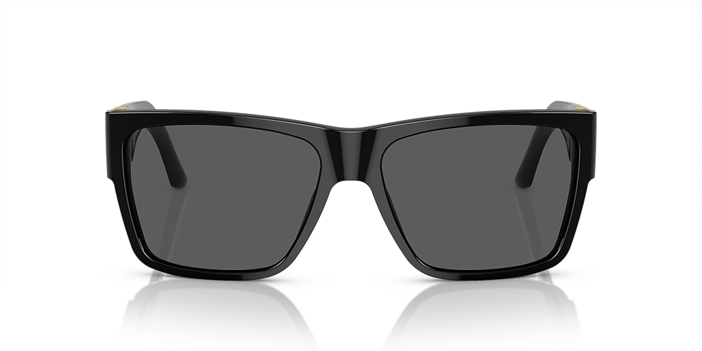 Versace Sunglasses MOD.4296 GB1/81 Shiny Black Square Frames w/ Dark Grey Lenses Versace Greca VE 4296 (GB1/87) O4296 VE4296GB1/87 Sunglasses  main image 3