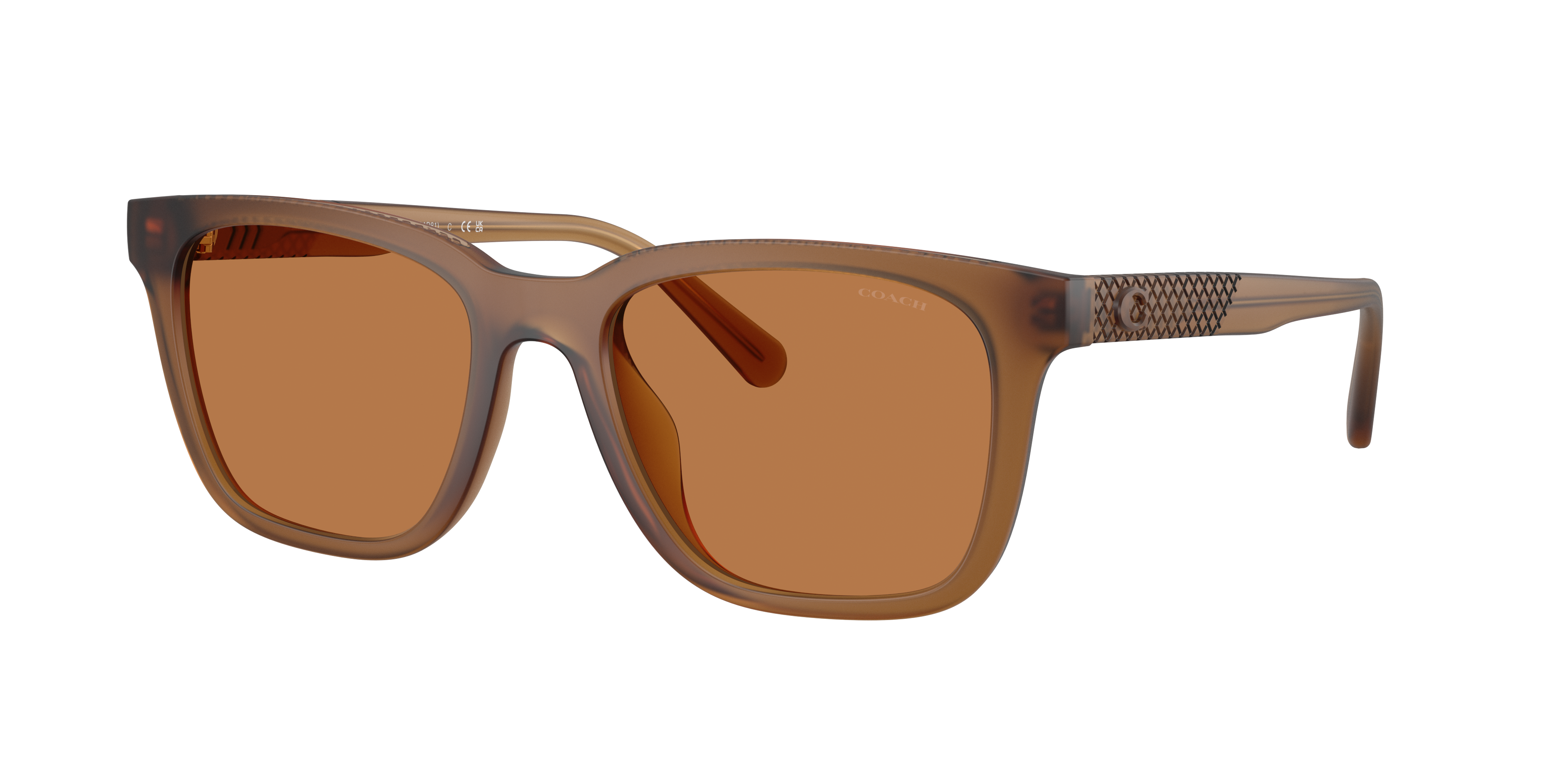 Coach Man Sunglass HC8426U CAD81 -  Frame color: Matt Transparent Amber, Lens color: Amber Solid