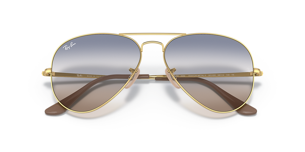 Ray-Ban RB3689 Bi-Gradient L (58 - 14) with Blue lenses and Gold