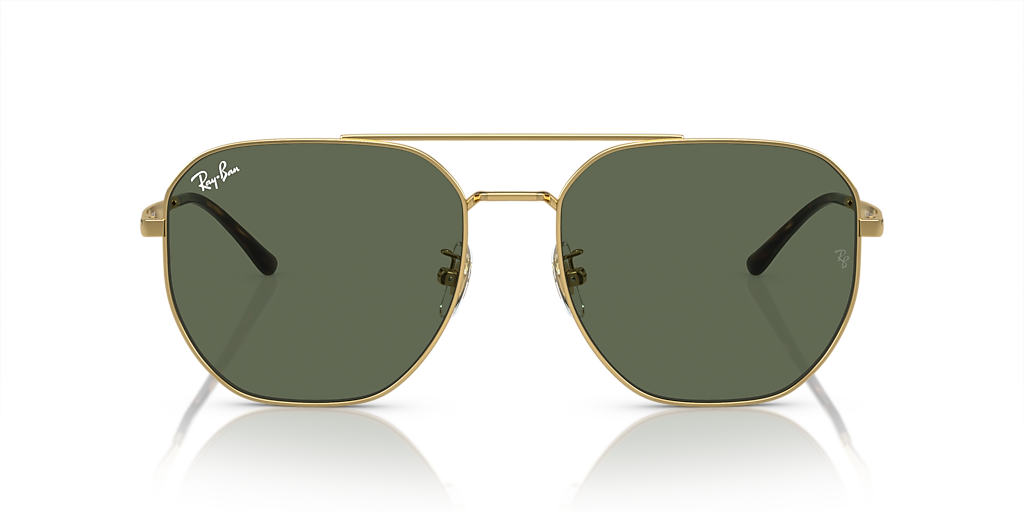 Ray-Ban RB3724D XXL (59 - 18) with Green lenses and Gold frame