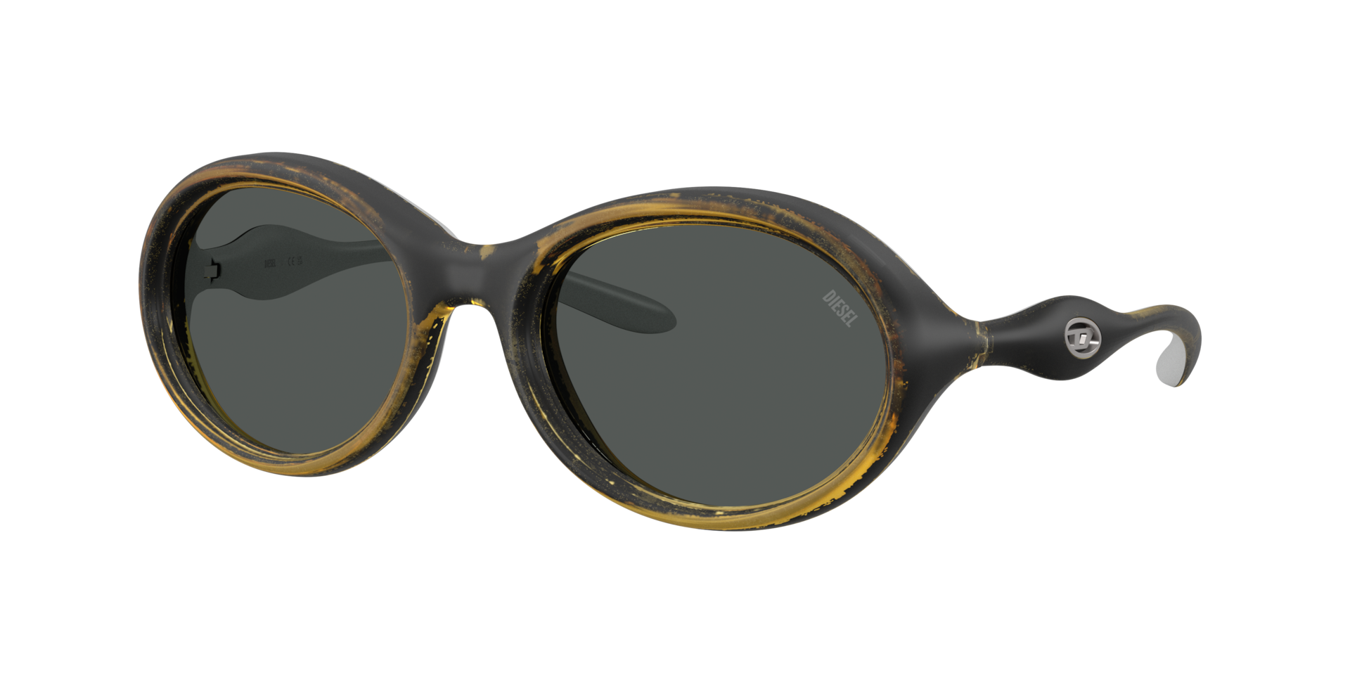 Diesel Unisex Yellow/Grey Dl3009u 203087 Sunglasses Injected Round Normal - Image 2