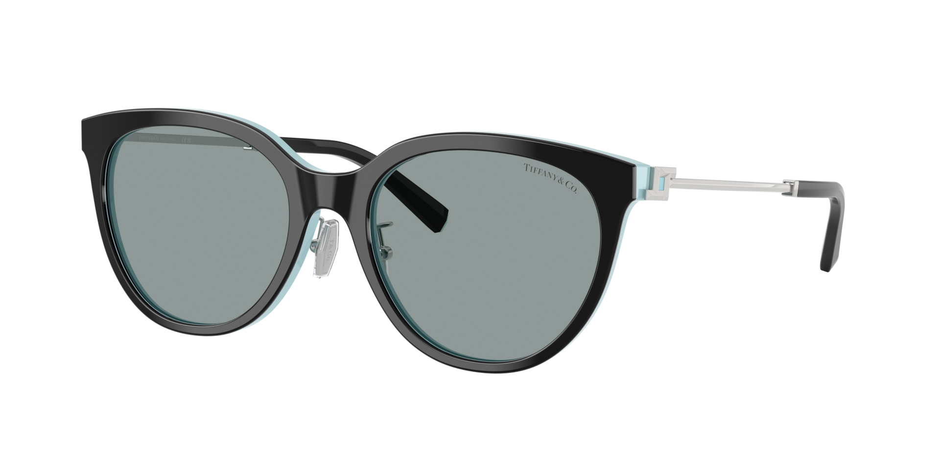 Tiffany & Co. Mujer Gris Oscuro Sunglass Tf4243d - Color Del Marco: Negro Sobre Azul Tiffany, Color De La Lente:
