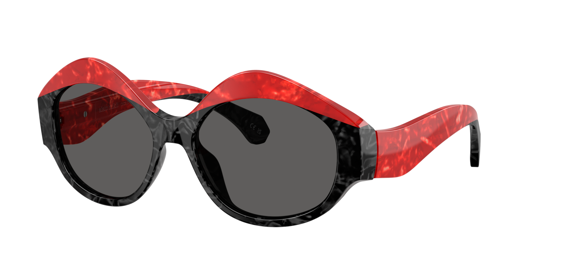 Alain Mikli Woman Sunglass A05520 -  Frame color: Rouge Nacree/Noir Nacree, Lens color: Dark Grey